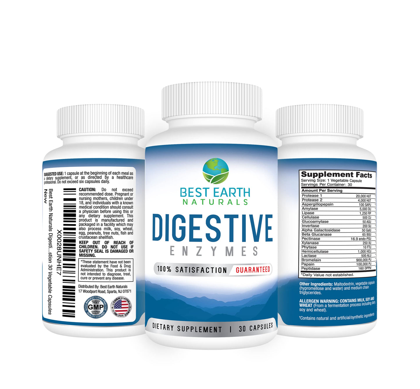 Best Earth Naturals Digestive Enzymes Maximum Strength Formula to Help Promote Healthy Digestion Capsules, 30 Count