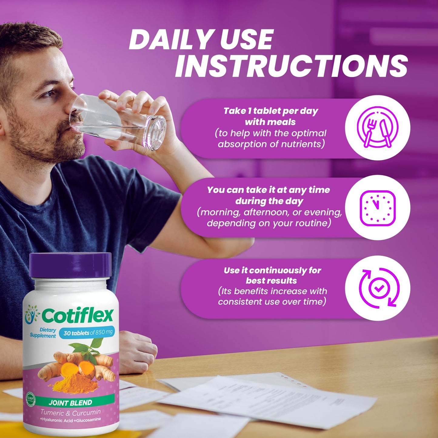 Cotiflex Dietary Supplement for Joints Caplet 30 Count