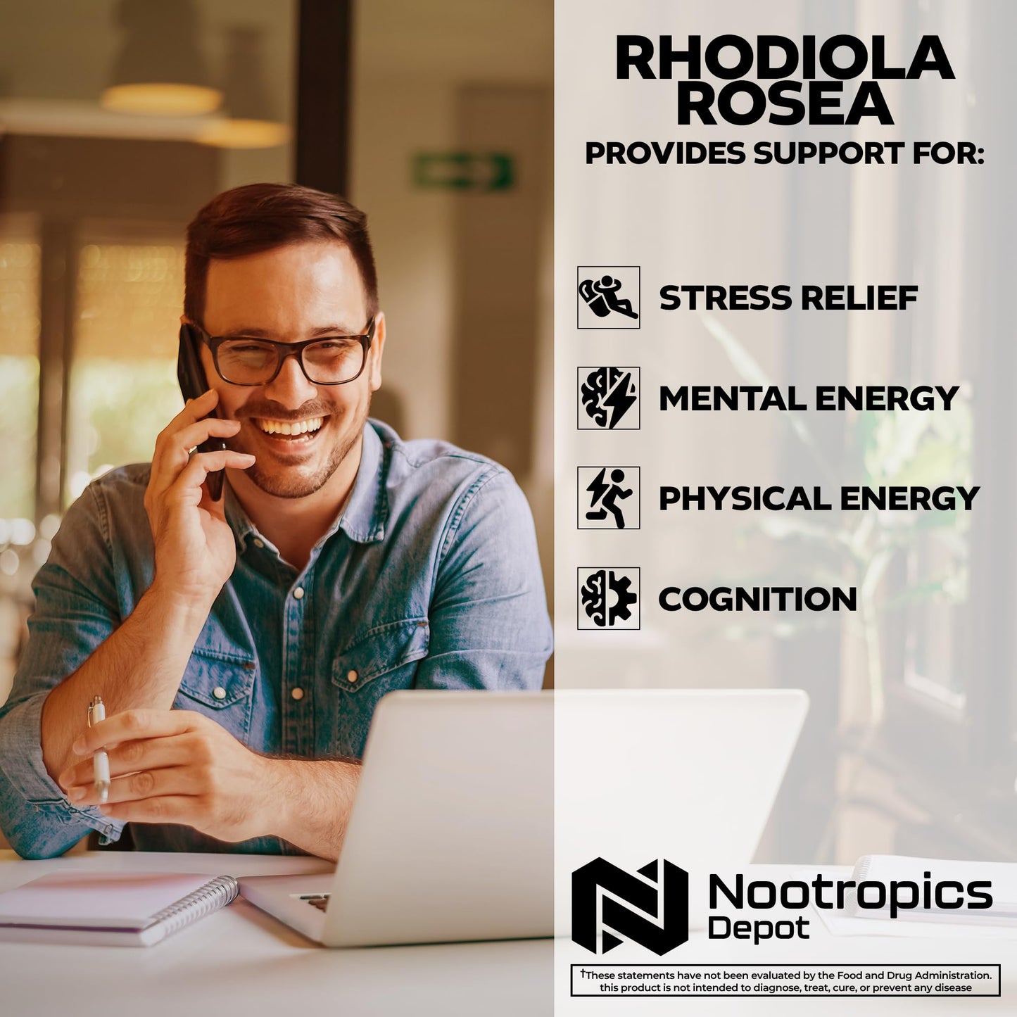 Nootropics Depot Rhodiola Rosea Capsules 120 Count