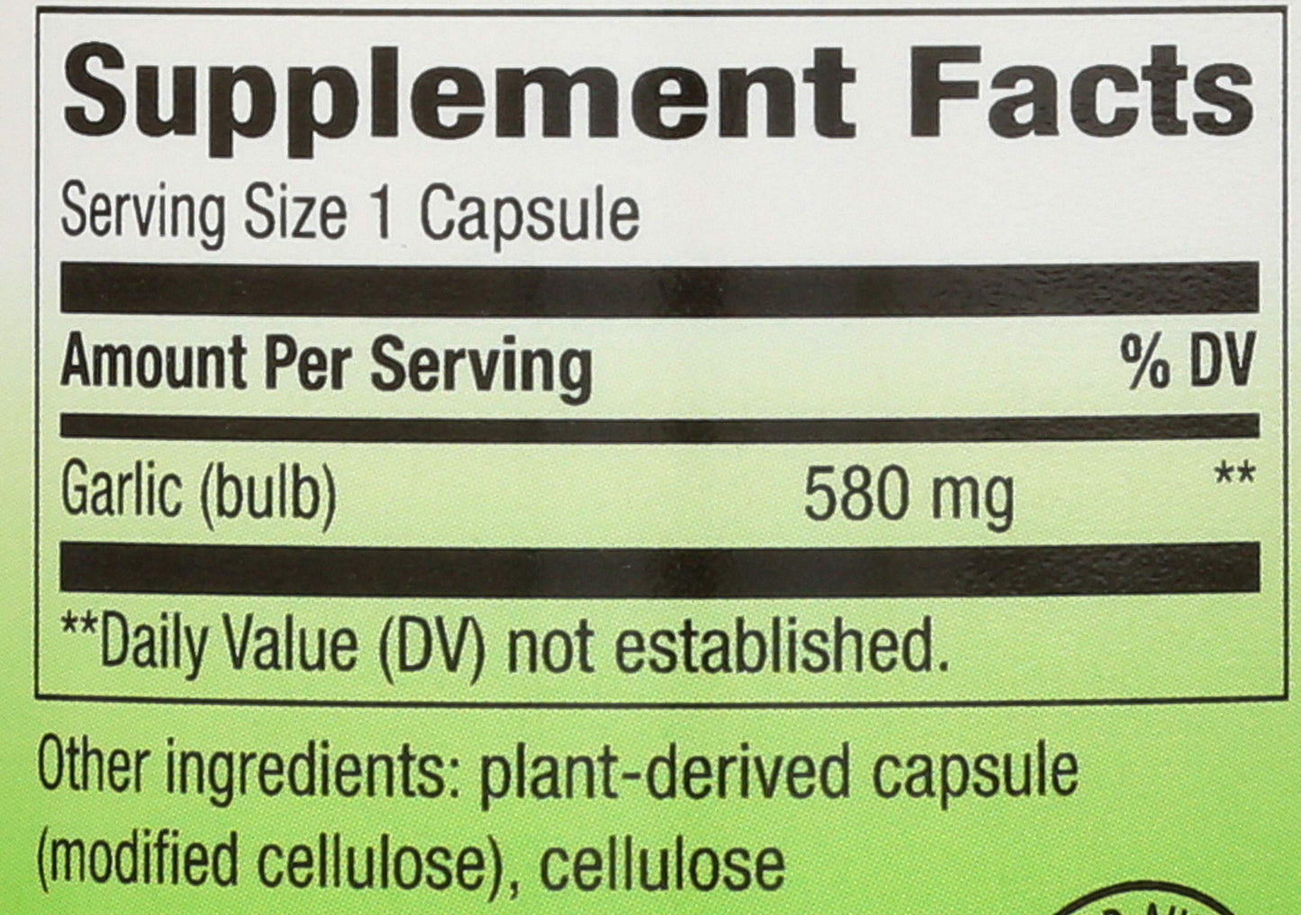 Nature's Way Garlic Vegetable Capsules 100 Count