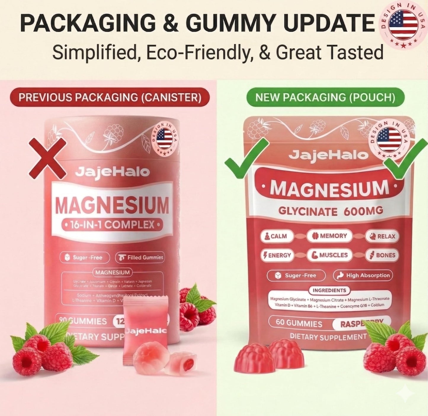 Jajehalo Magnesium Glycinate Gummies 90 Count