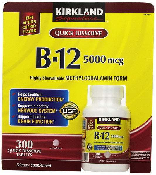 Kirkland Vitamin B-12 Sublingual 5000 mcg Tablet, 300 Tablets