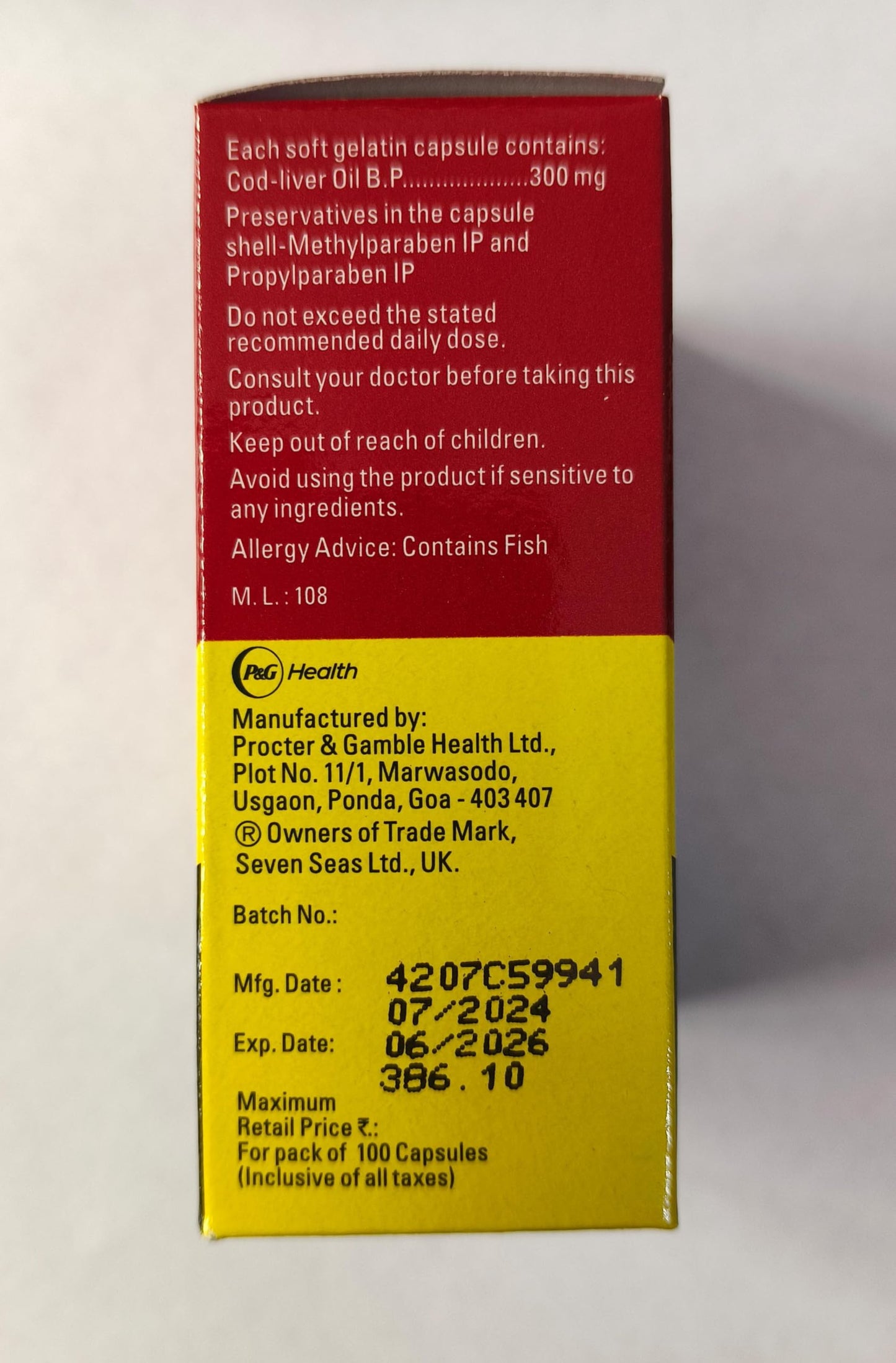MAKJUNS Seven Seas Cod Liver Fish Oil 100 Capsules