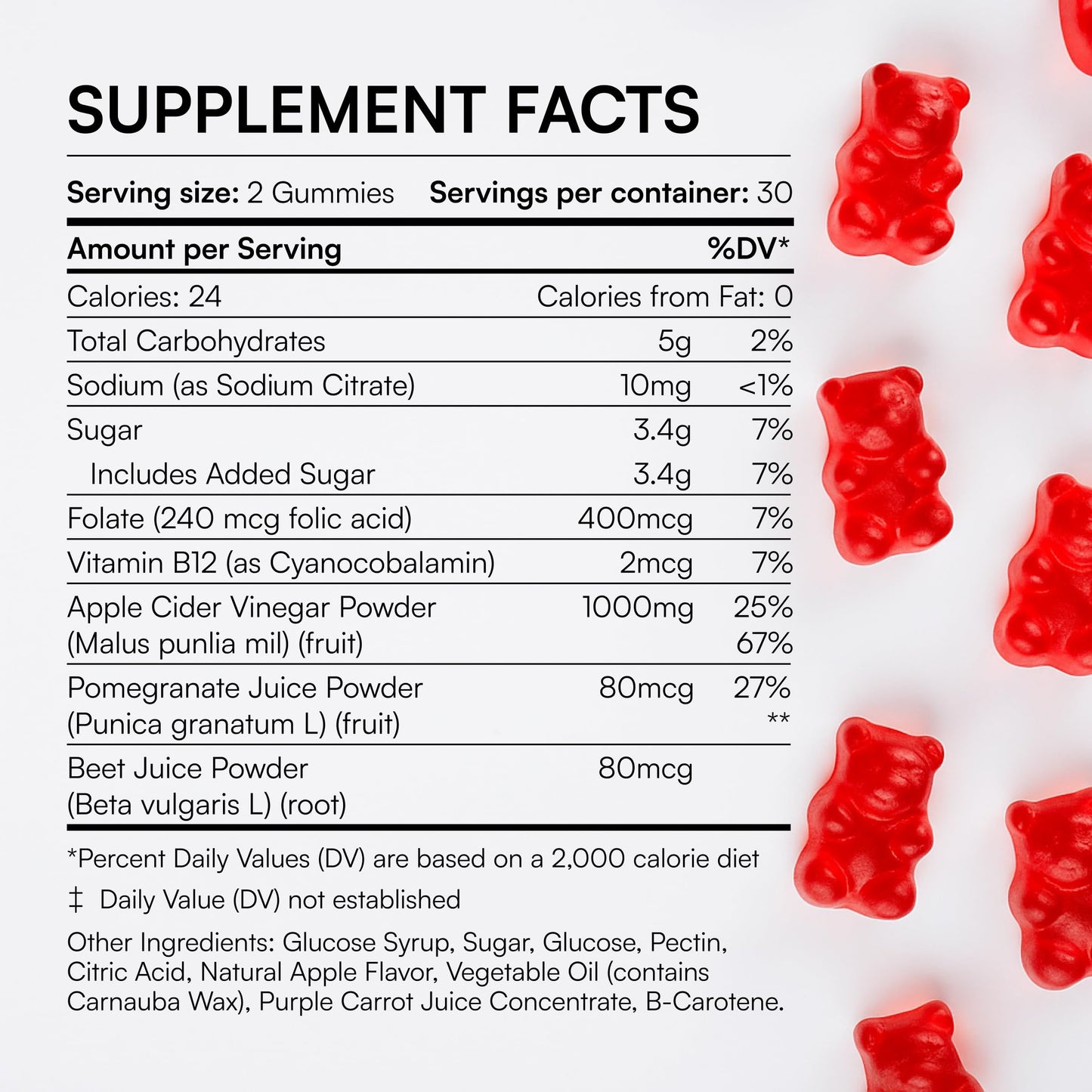 ENERGI NUT Apple Cider Vinegar Gummies, 60 Count
