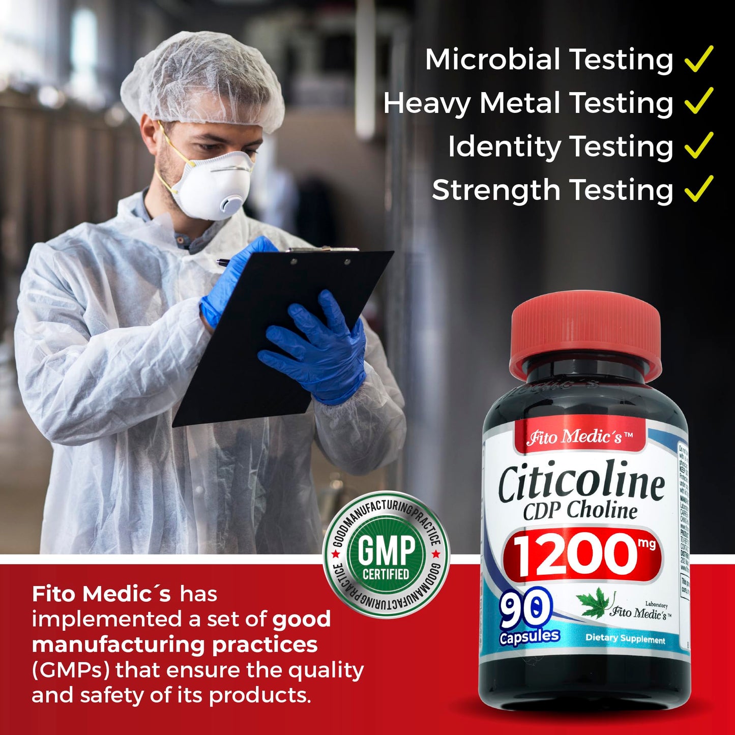 FITO MEDIC'S Choline Citicoline Capsules 90 Count