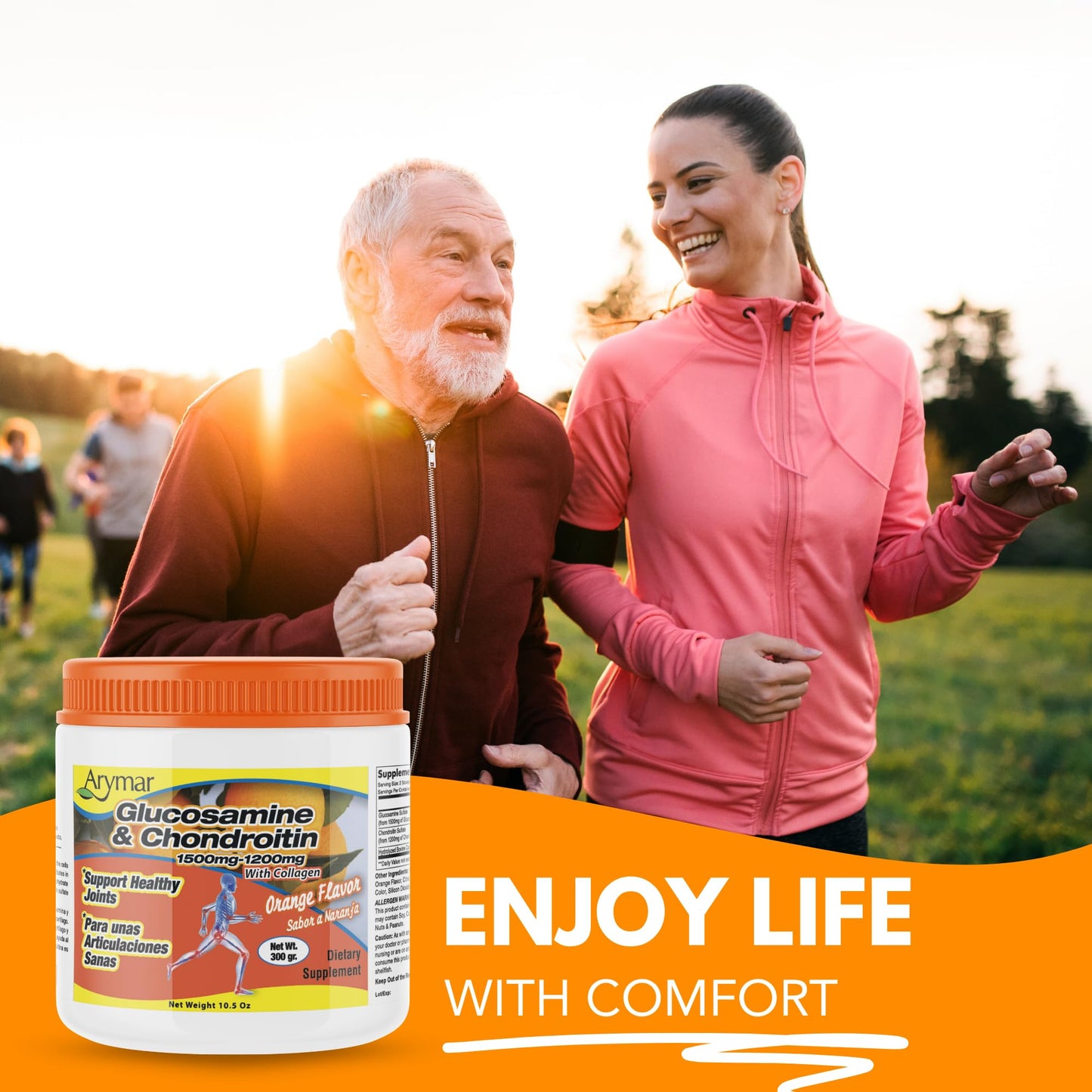 Arymar Glucosamine Chondroitin Powder, Pack of 2, 5.08 oz each