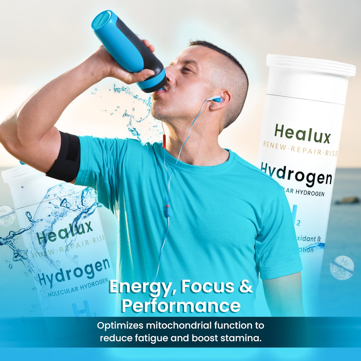 Healux Hydrogen Water Tablets 12 PPM - Molecular H2 Tablets with Magnesium, 90 Tablets