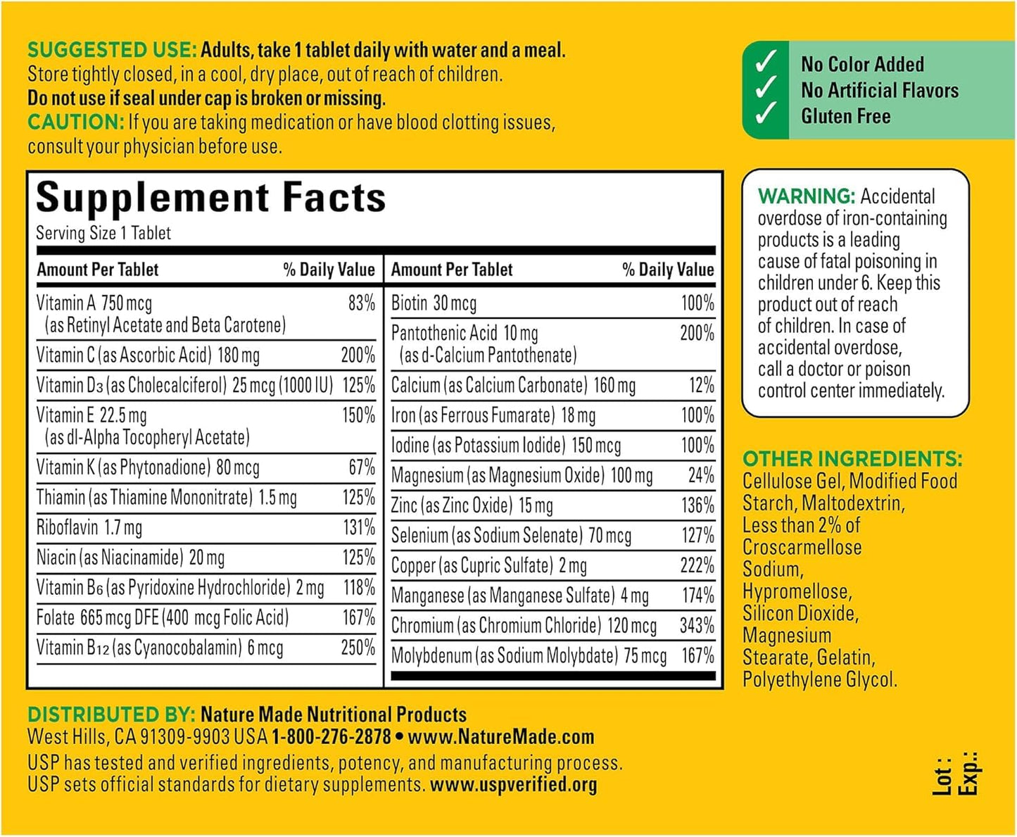 Nature Made Multi Complete Tablets 260 Tablets