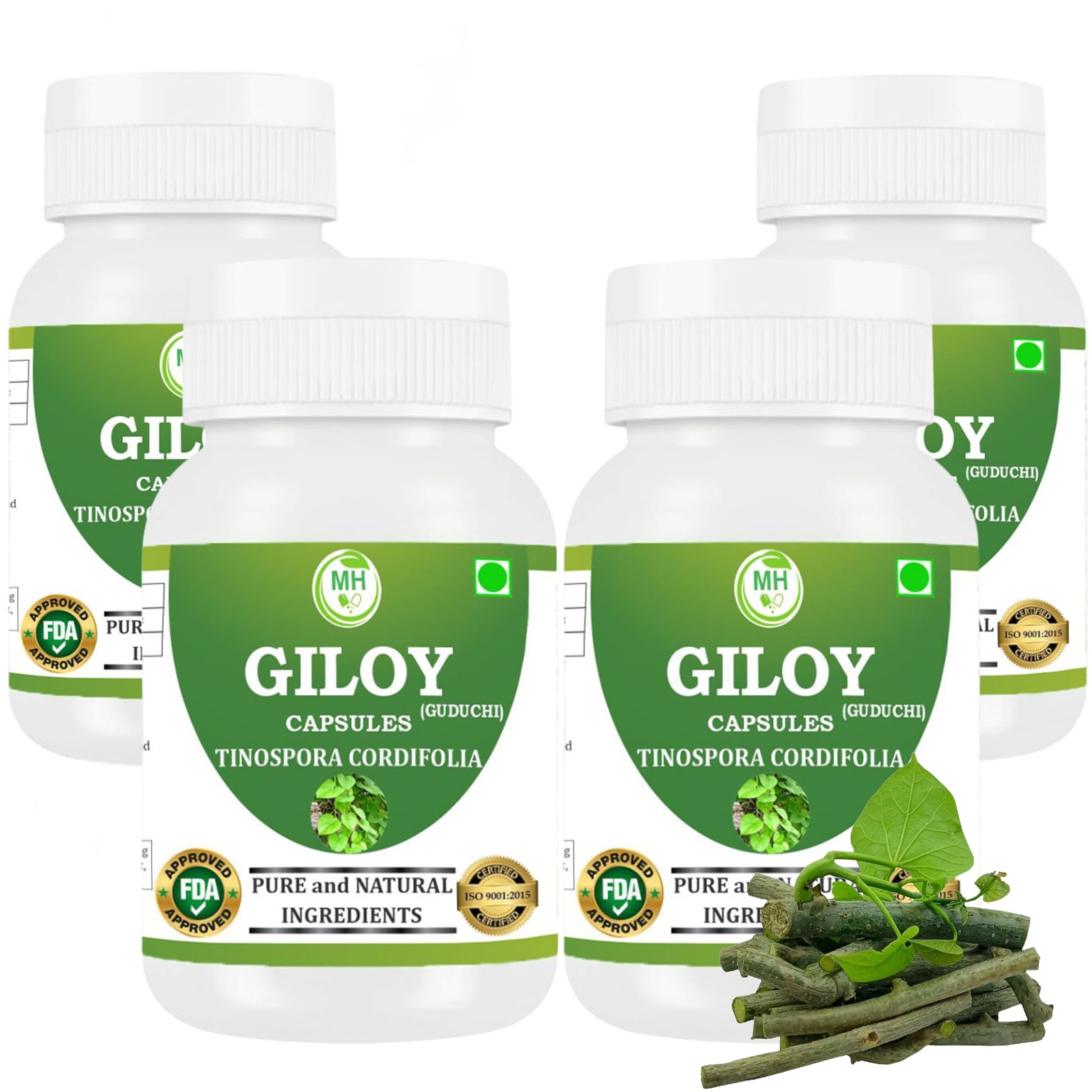 Generic Morsan's Giloy (Tinospora Cordifolia) Capsules, 60 x 500 mg Veg. Capsules, 1 Pack
