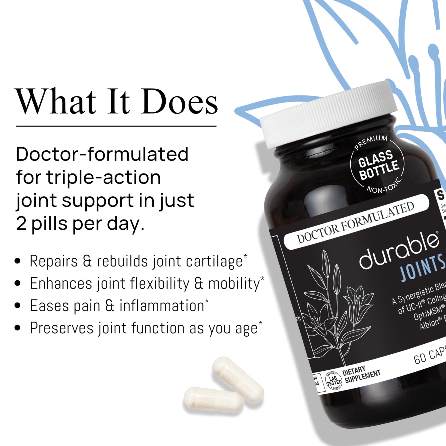 Durable Joints with UC-II Collagen & MSM Capsules, 60 Capsules