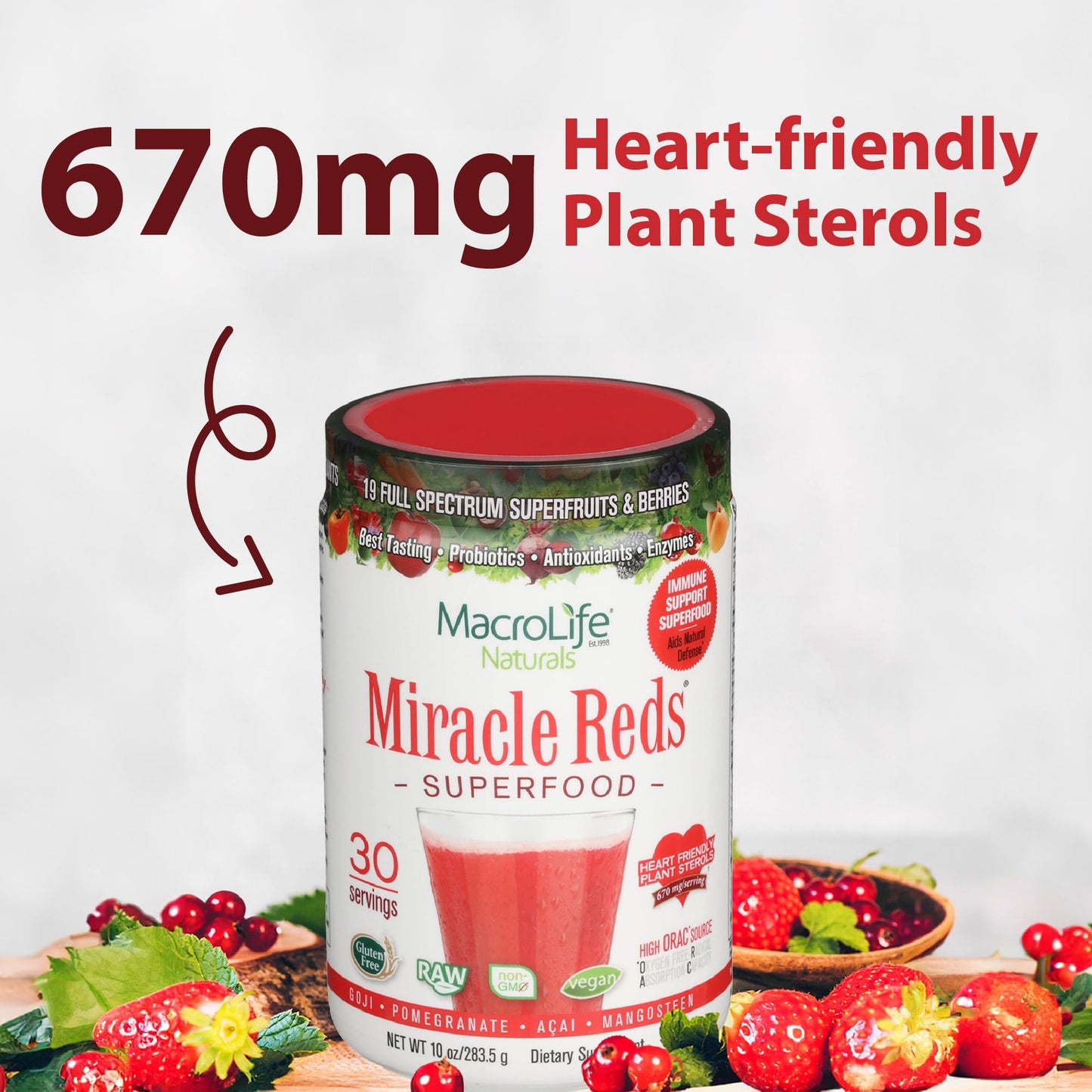 MacroLife Naturals Miracle Reds Powder 10 oz