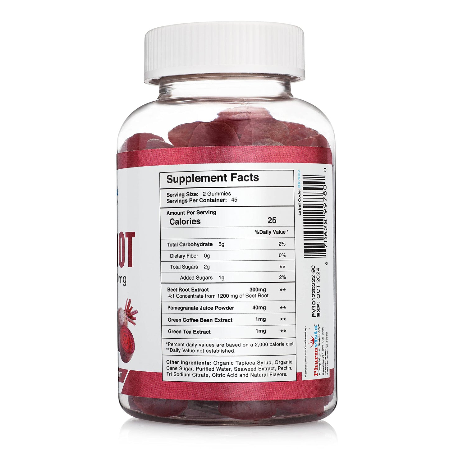 Pharmvista Beetroot Gummies 300mg - 90 Count