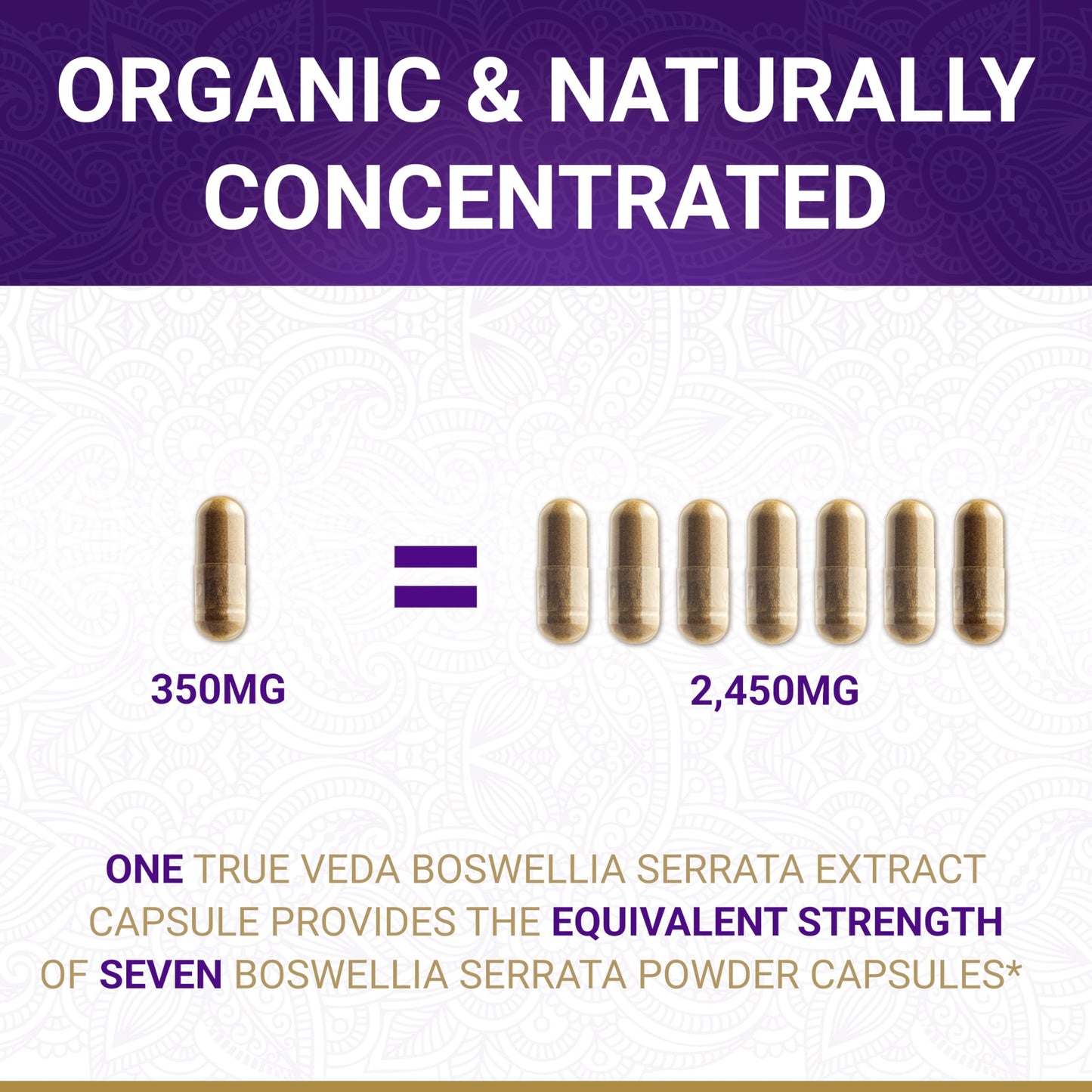 True Veda USDA Organic Boswellia Serrata, Indian Frankincense 75% Boswellic Acid Capsules, 60 Count