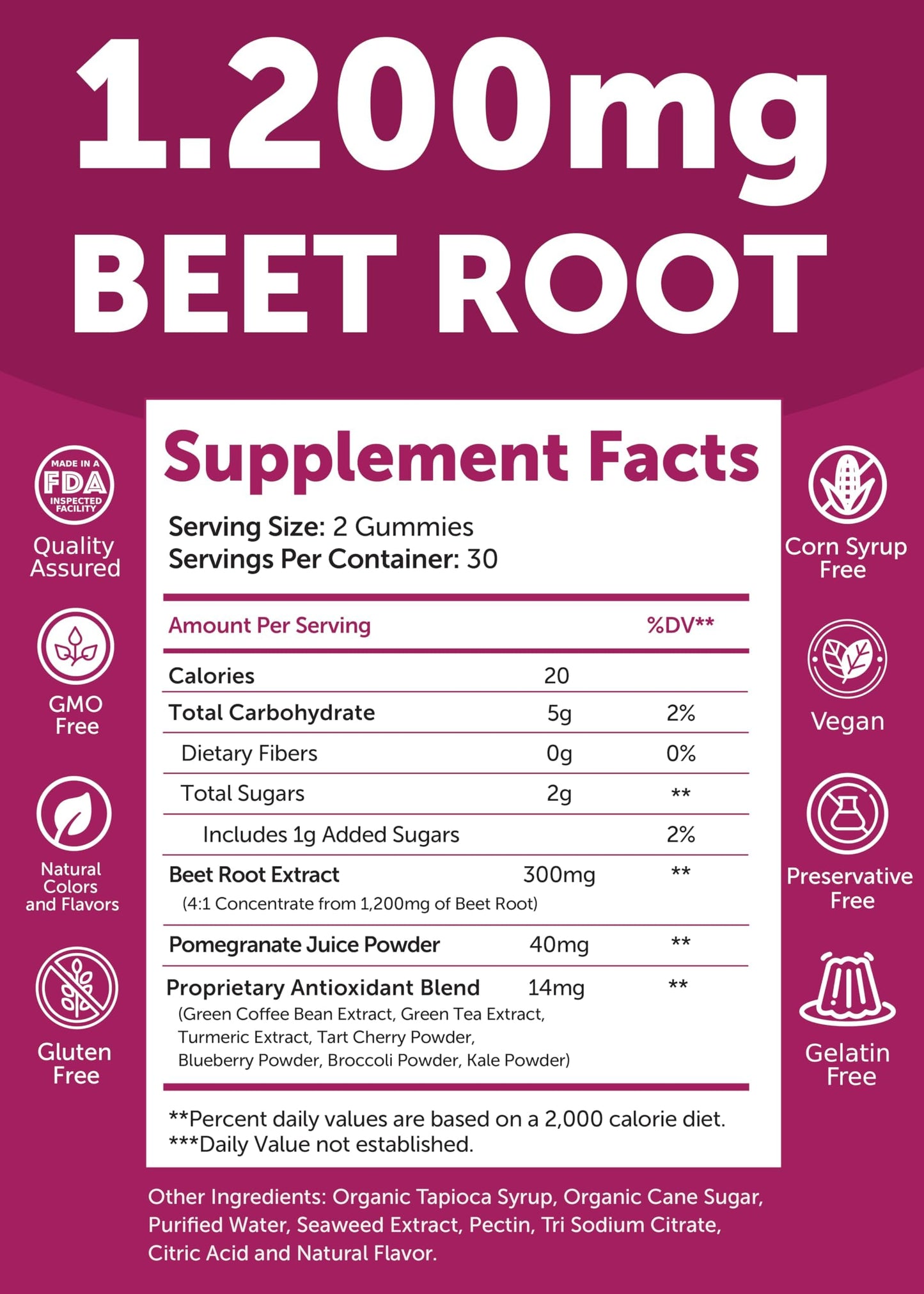 Lunakai Beet Root and Vitamin B12 Gummies, 120