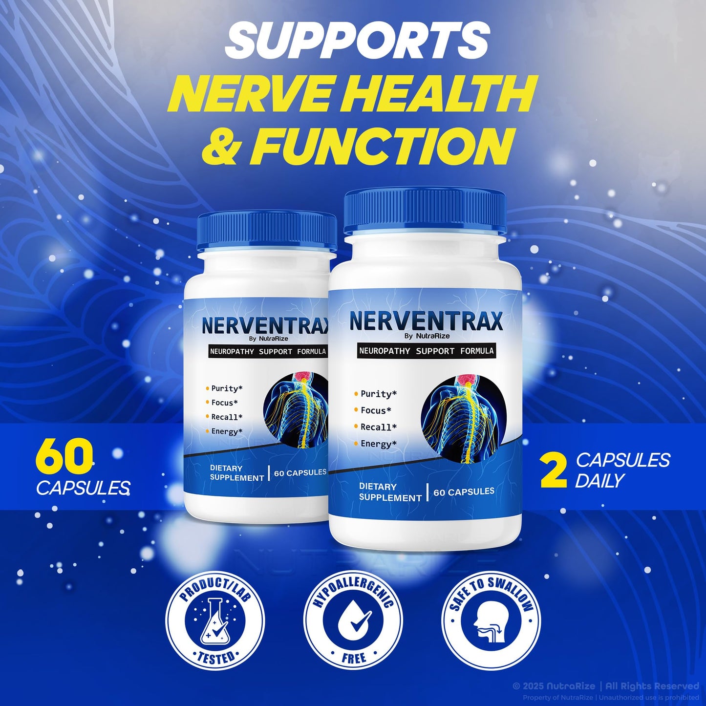 NutraRize Nerventrax Capsules 180 Count