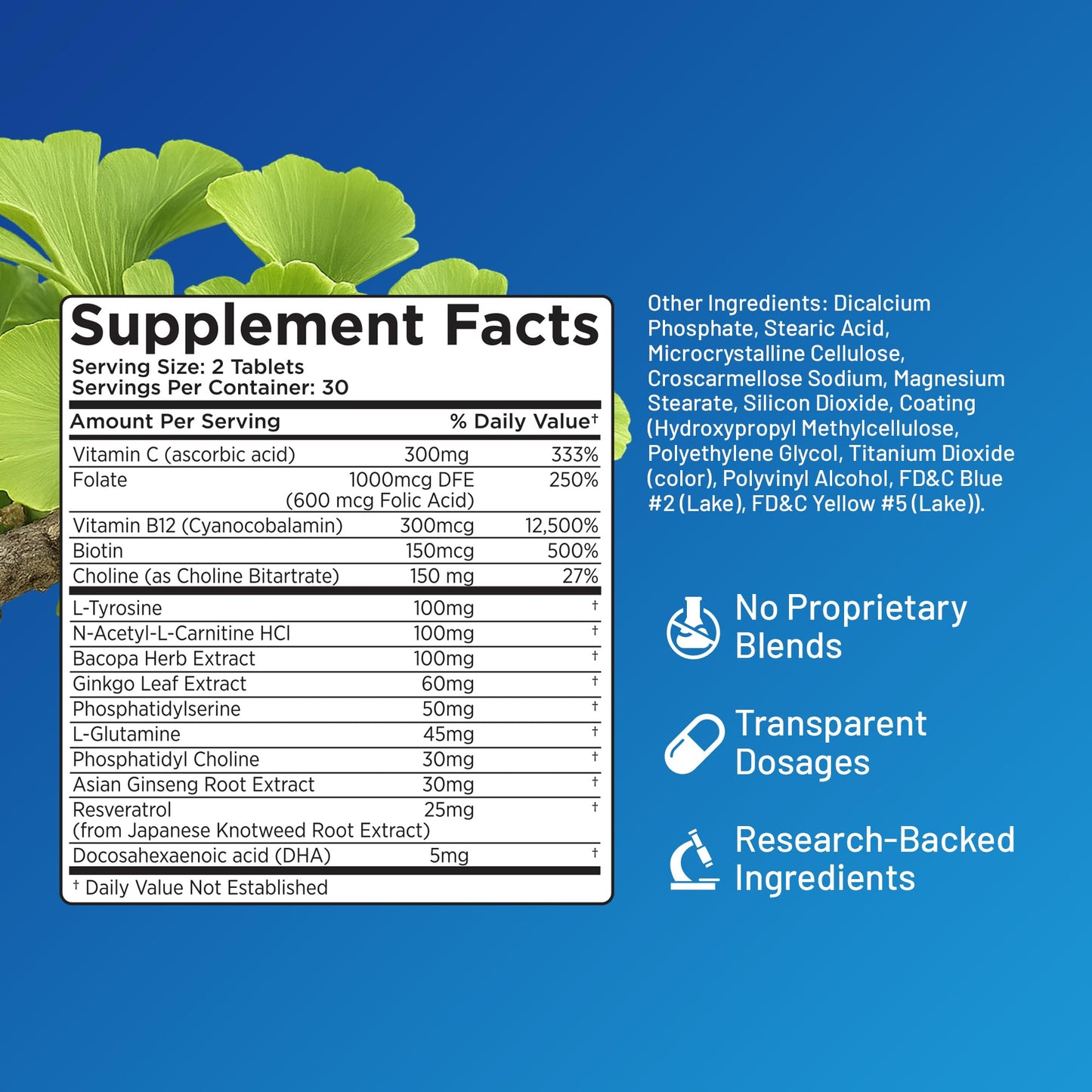Provasil Brain Supplement for Memory, Focus, Mood & Concentration 180 Tablets