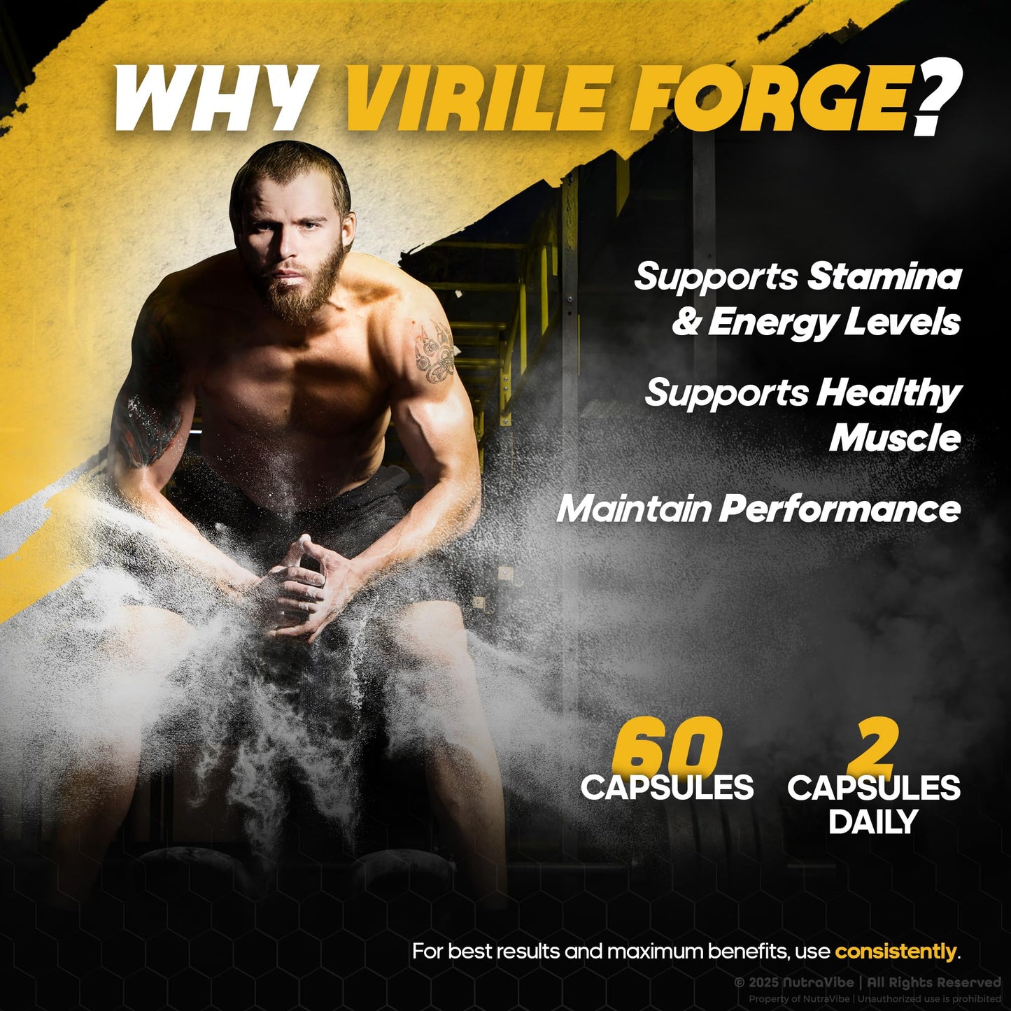 NutraVibe Virile Forge for Men Capsule, 120 Capsules