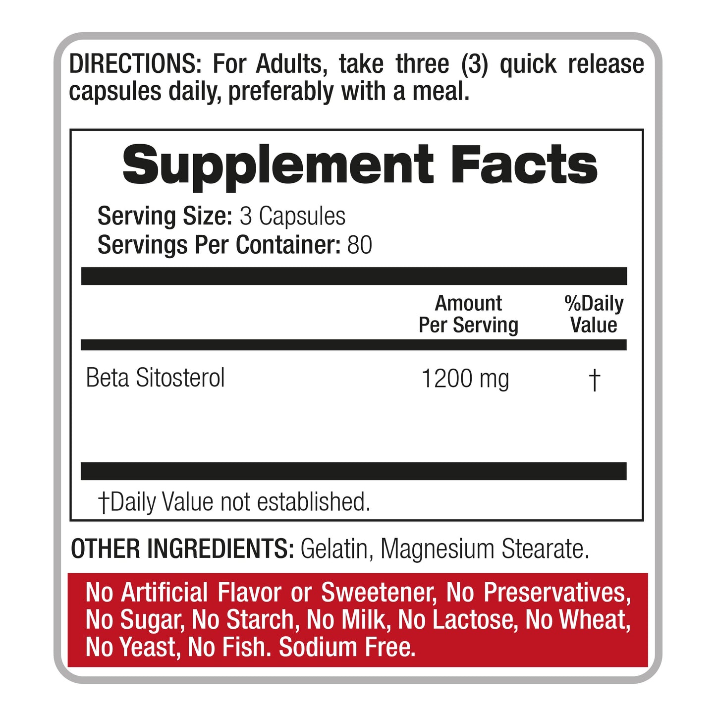 FITO MEDIC'S Beta Sitosterol Plant Sterols 240 Capsules