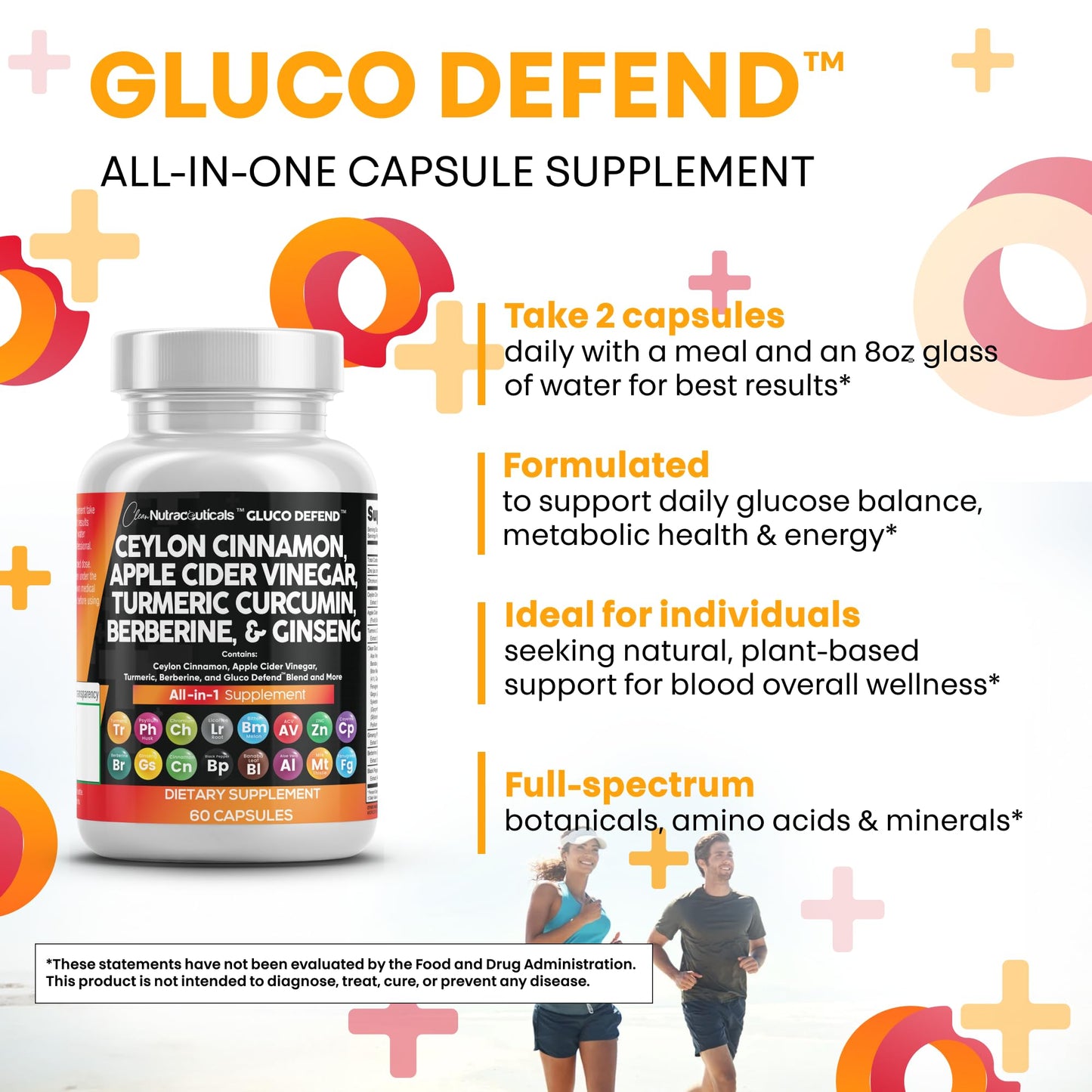 Clean Nutraceuticals Ceylon Cinnamon Capsules + Berberine Turmeric Apple Cider Vinegar Ginseng Bitter Melon Gymnema Milk Thistle Fenugreek Supplement, 120 Capsules