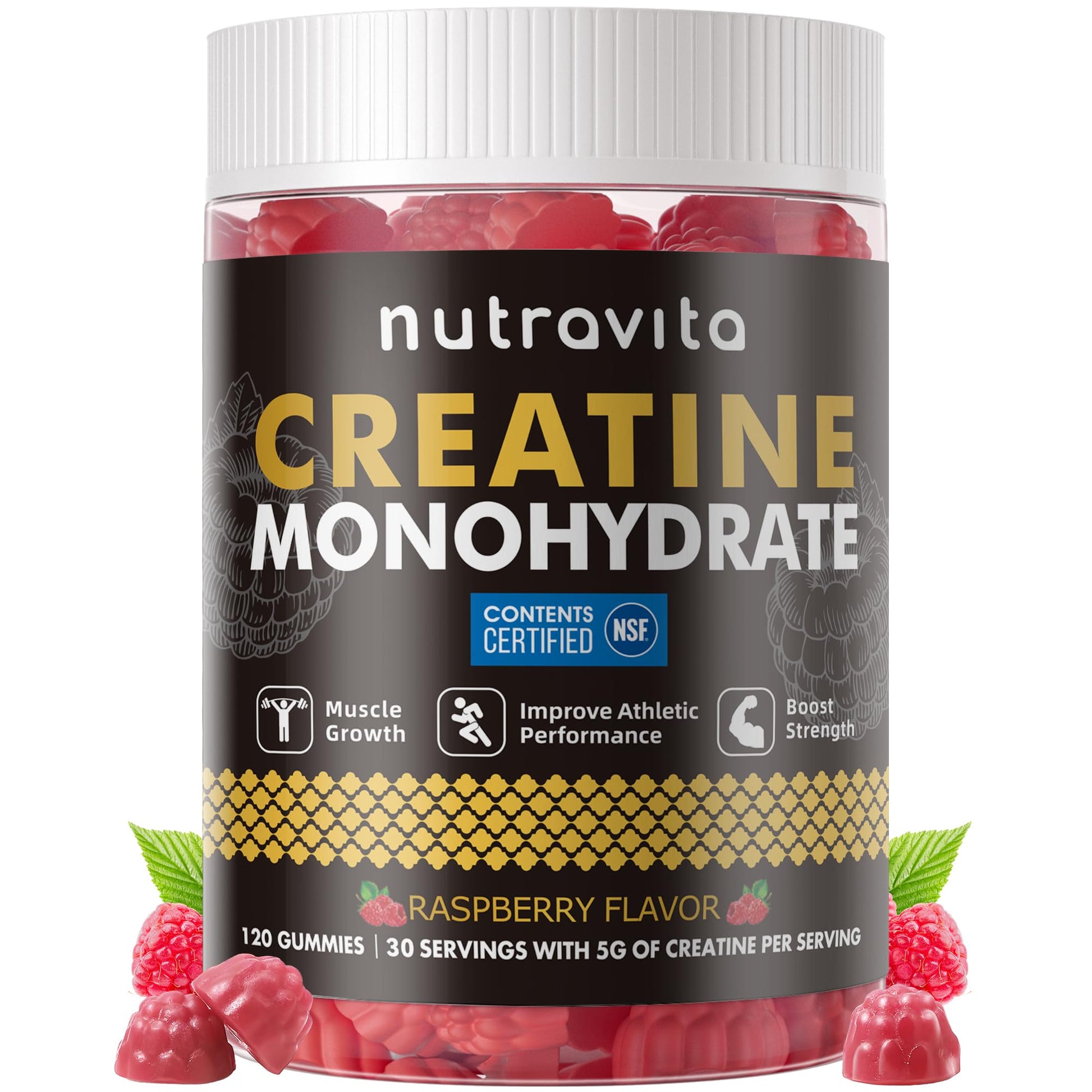 Nutravita Creatine Monohydrate Gummies, 120 Count