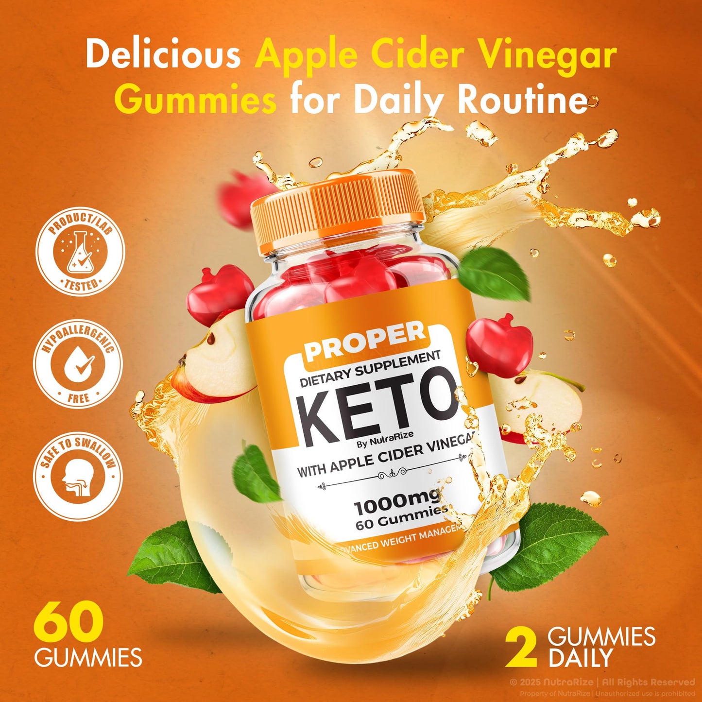 NutraRize Proper Keto Gummies 300 Gummies