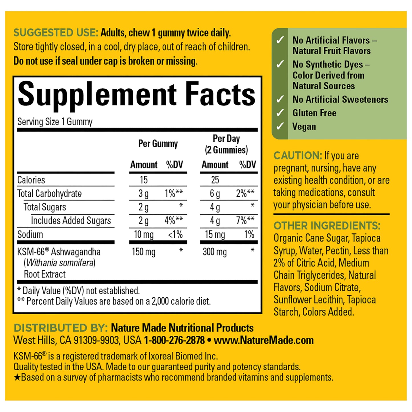 Nature Made Ashwagandha Gummies 60 Count
