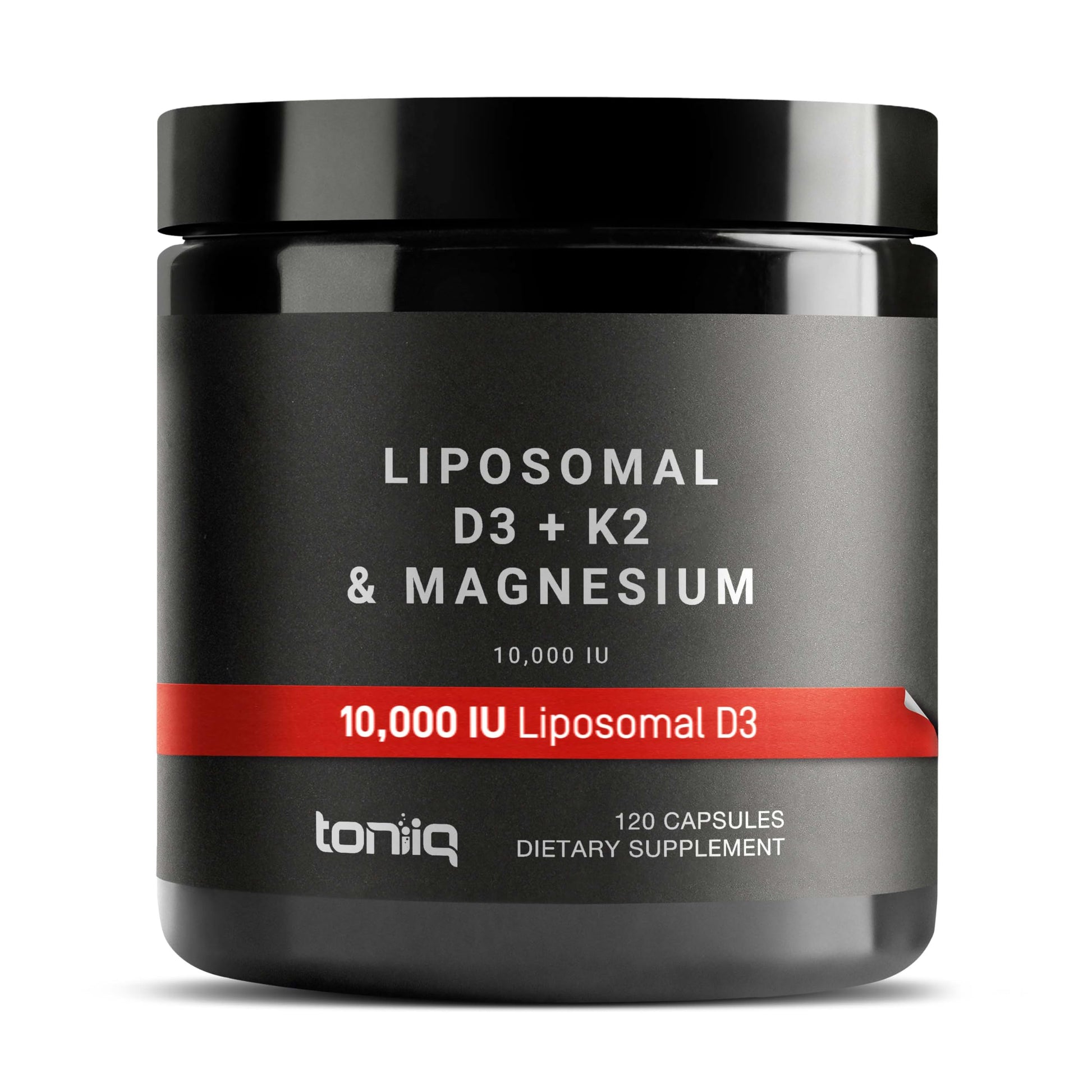 Toniiq Liposomal Vitamin D3 K2 Magnesium Supplement Capsules, 10,000IU, 120 Count