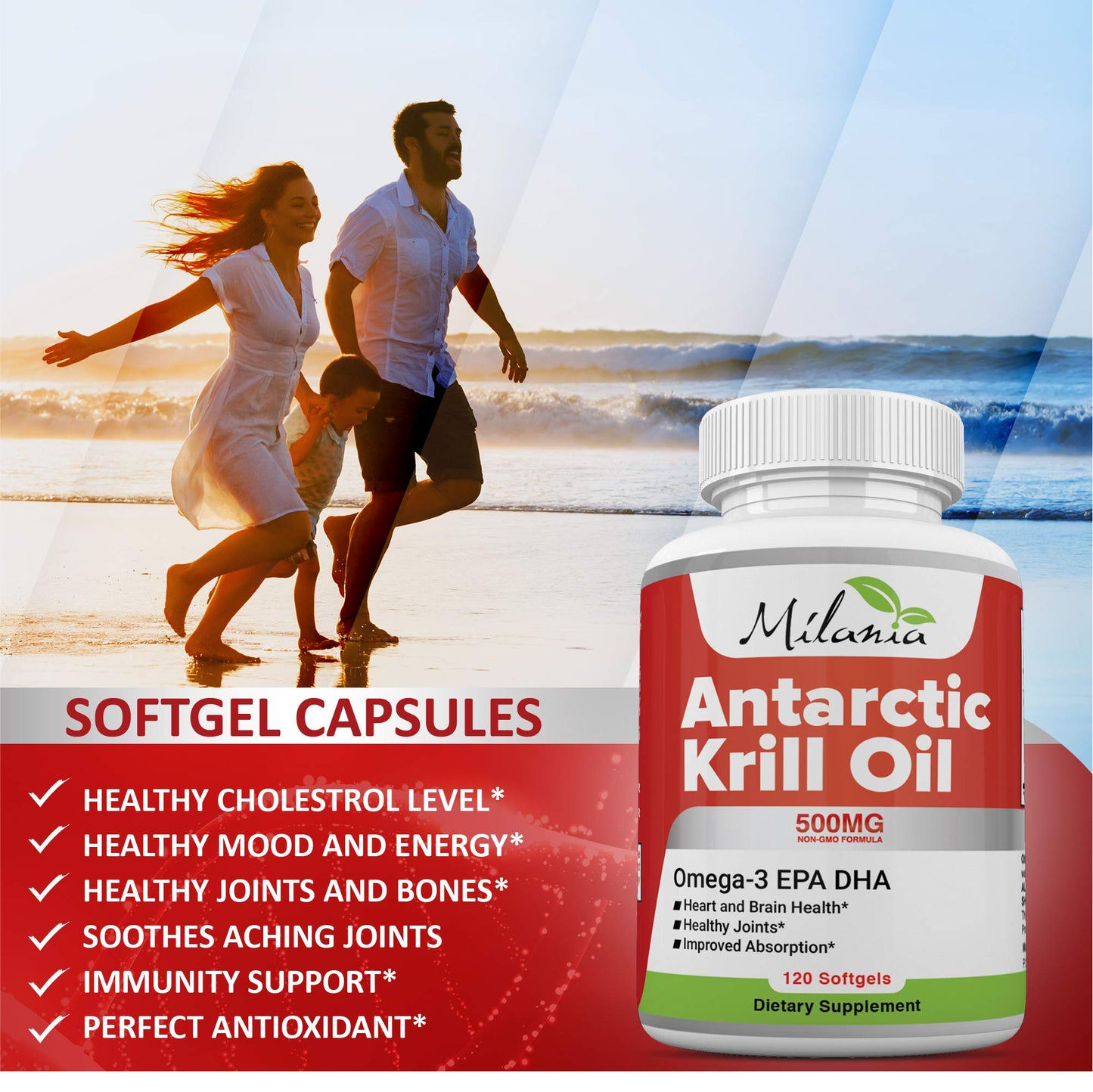 MILANIA Antarctic Krill Oil Softgels 120