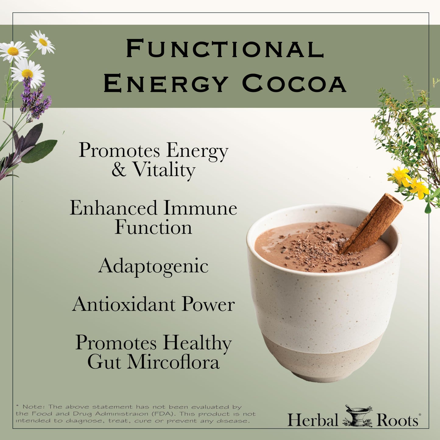 Herbal Roots Organic Energy Herbal Cocoa Powder (Powder), 8
