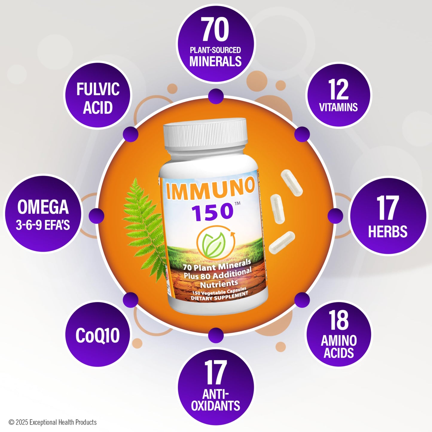 Immuno 150 Immune Support Supplement Capsules, 150 Count