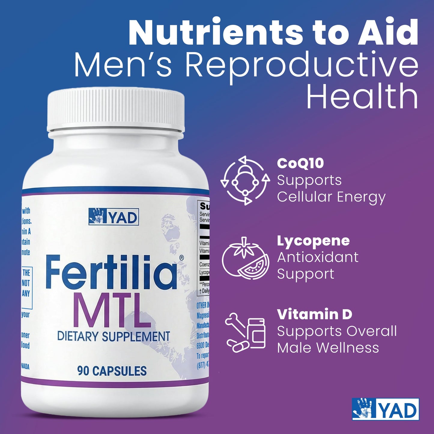 Fertilia MTL Men’s Fertility Support Supplement Capsules, 90