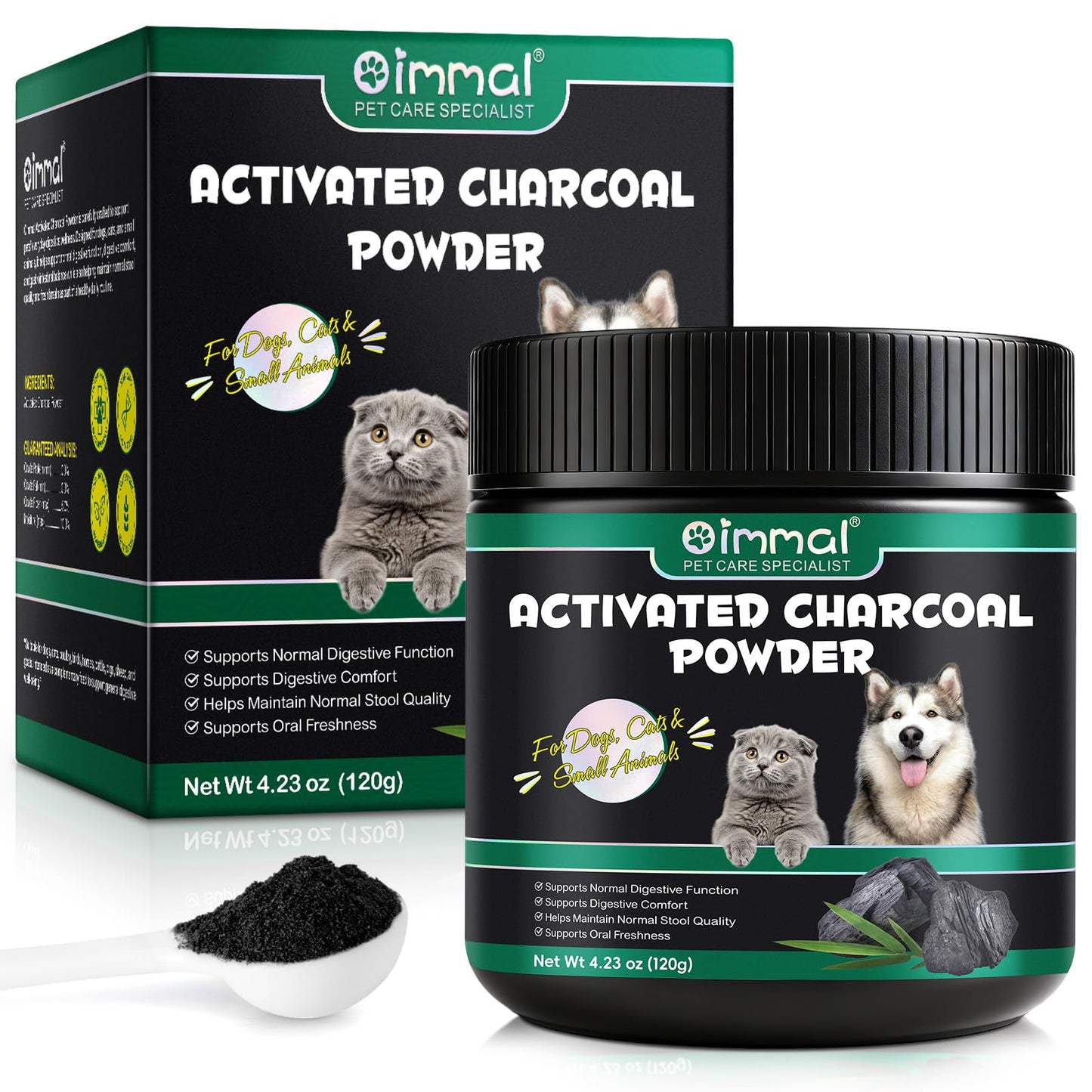 ALIVO Activated Charcoal Powder for Dogs & Cats 120