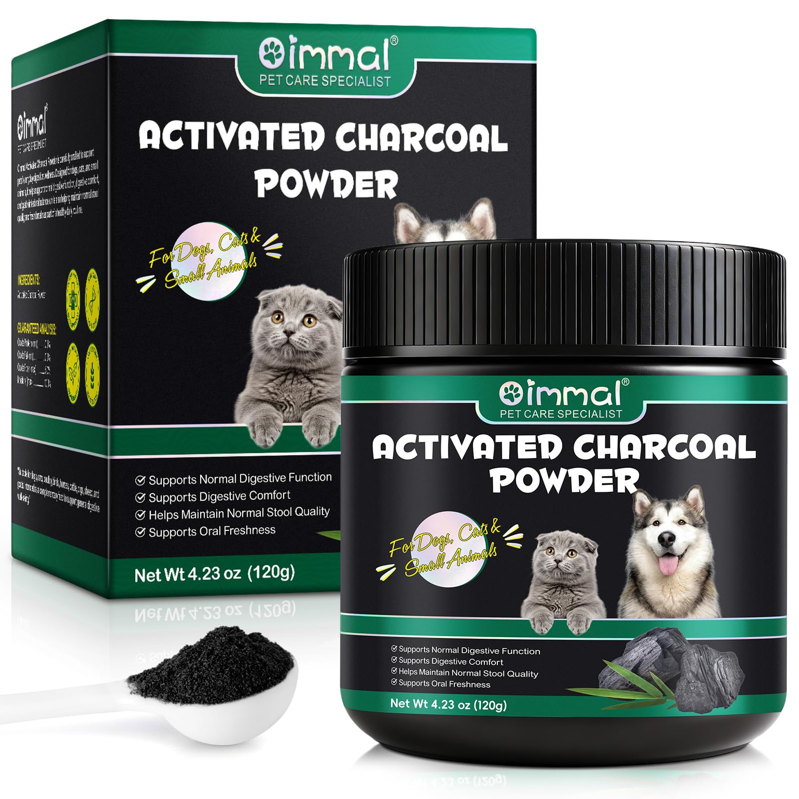 ALIVO Activated Charcoal Powder for Dogs & Cats 120