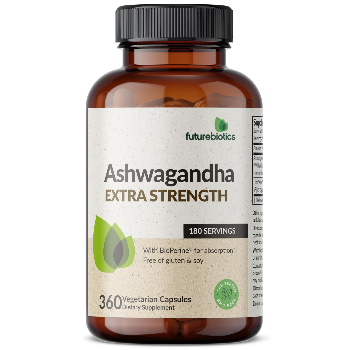 Futurebiotics Ashwagandha Extra Strength Stress & Mood Support Capsules, 360 Capsules