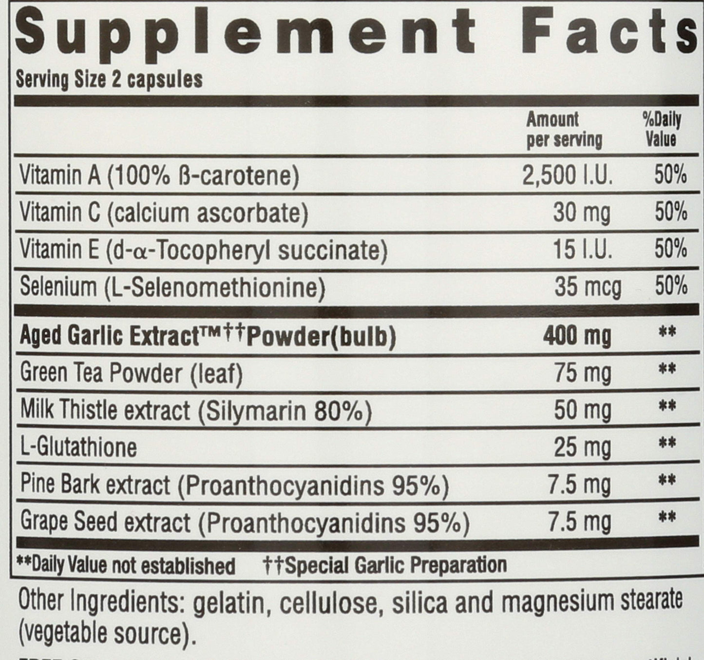 Kyolic Formula 105 Garlic Extract with Vitamin A, Vitamin E, and Selenium, 100 Capsules