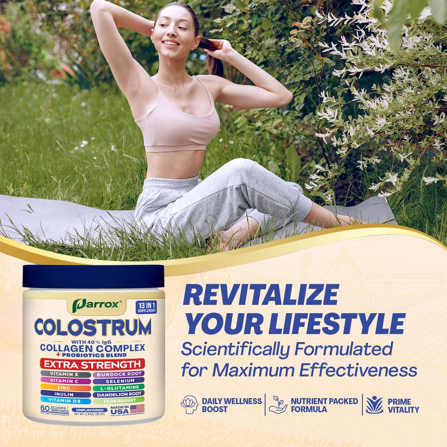Parrox Colostrum Powder 2.43 Ounce