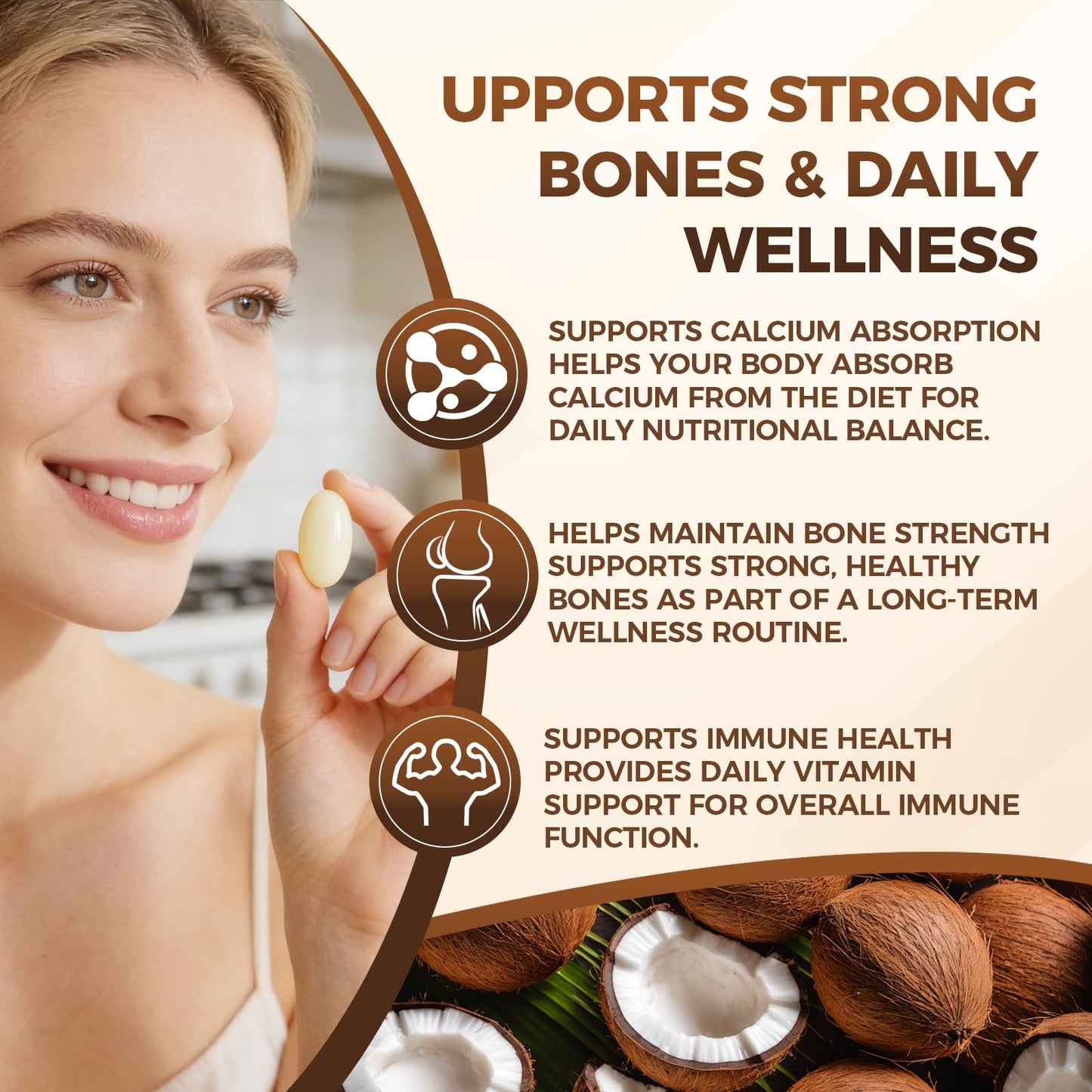 Wuliao Vitamin D3 K2 10,000 IU – 2-in-1 D&K Complex with Vitamin K2 (MK-7) Softgels, 300