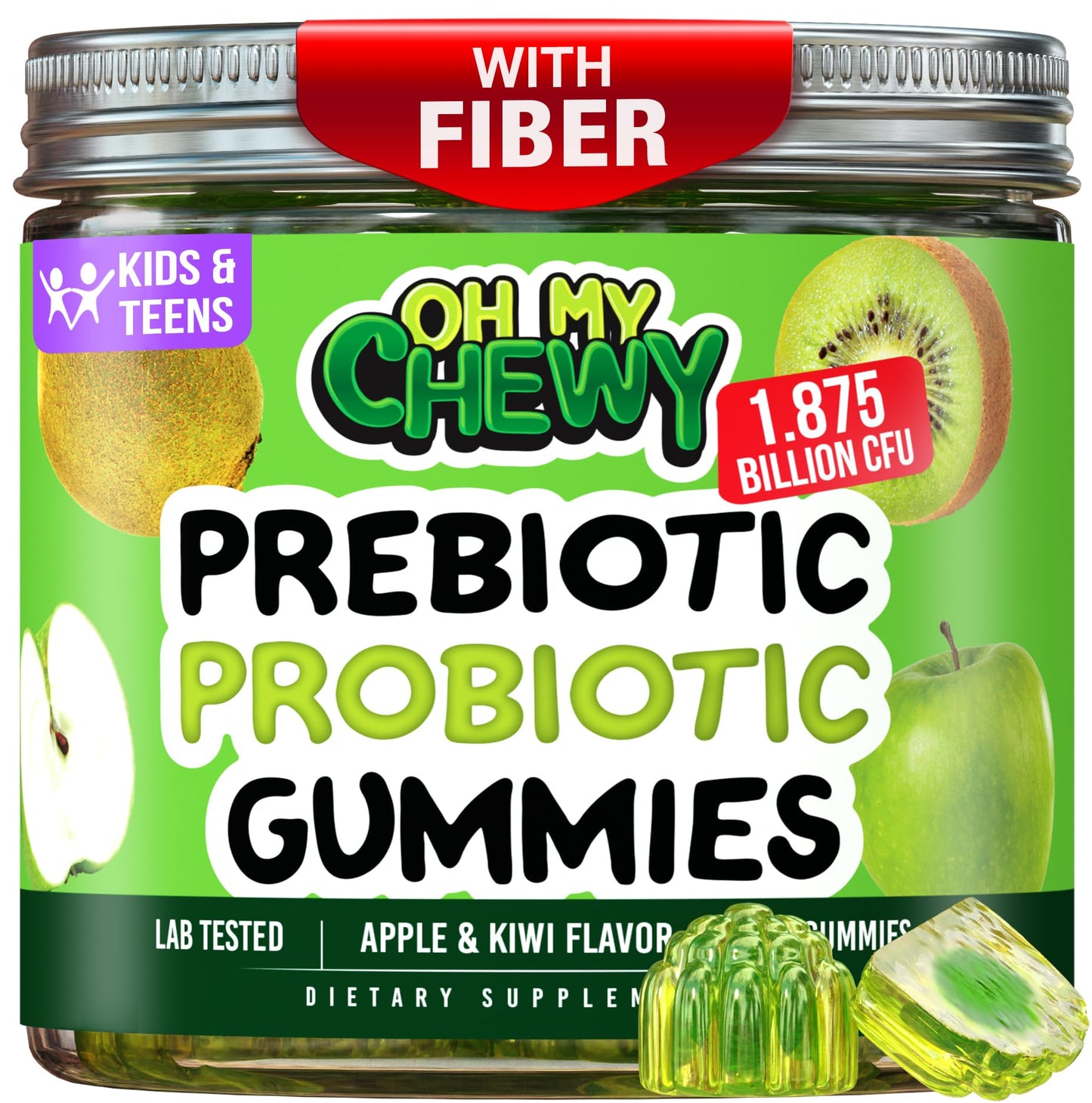 OH MY CHEWY Center-Filled Kids Probiotic Gummies Gummy 60 Count