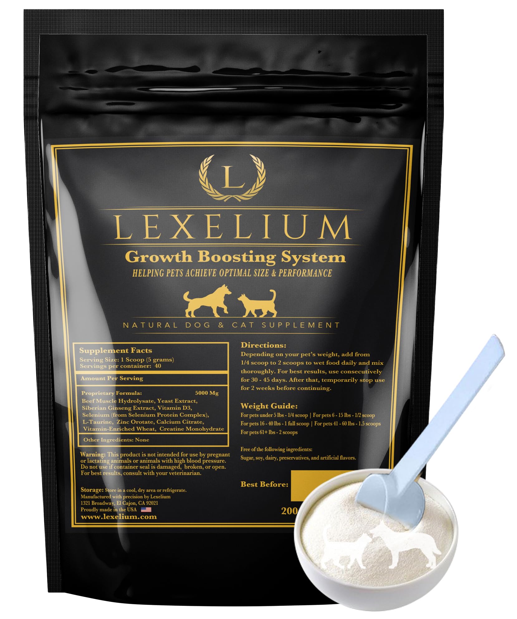 Lexelium Weight Gainer Supplement for Dogs & Cats Powder 200g