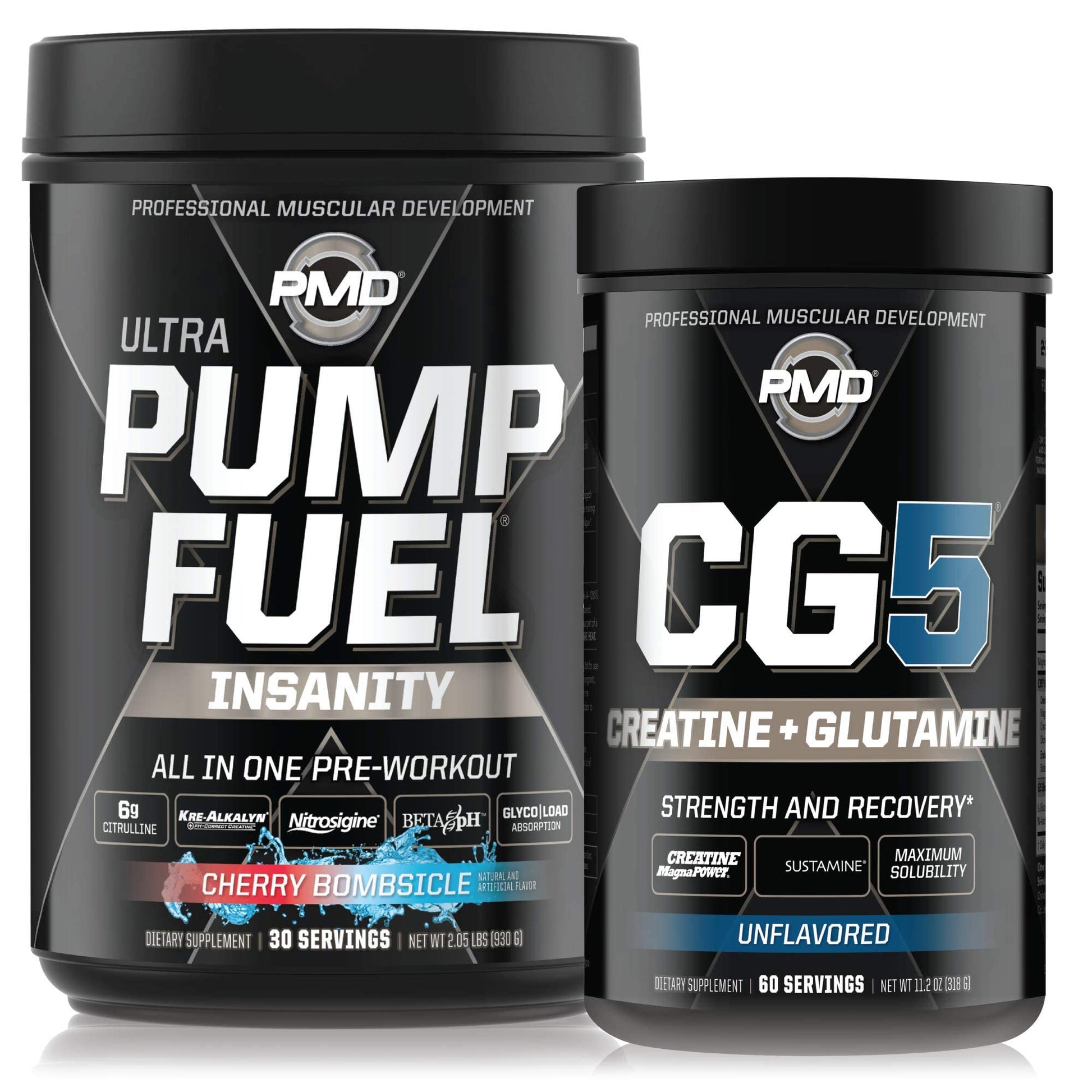 PMD Sports Ultra Pump Fuel Insanity Pre Workout Powder Cherry Bombsicle, 2-Piece Set