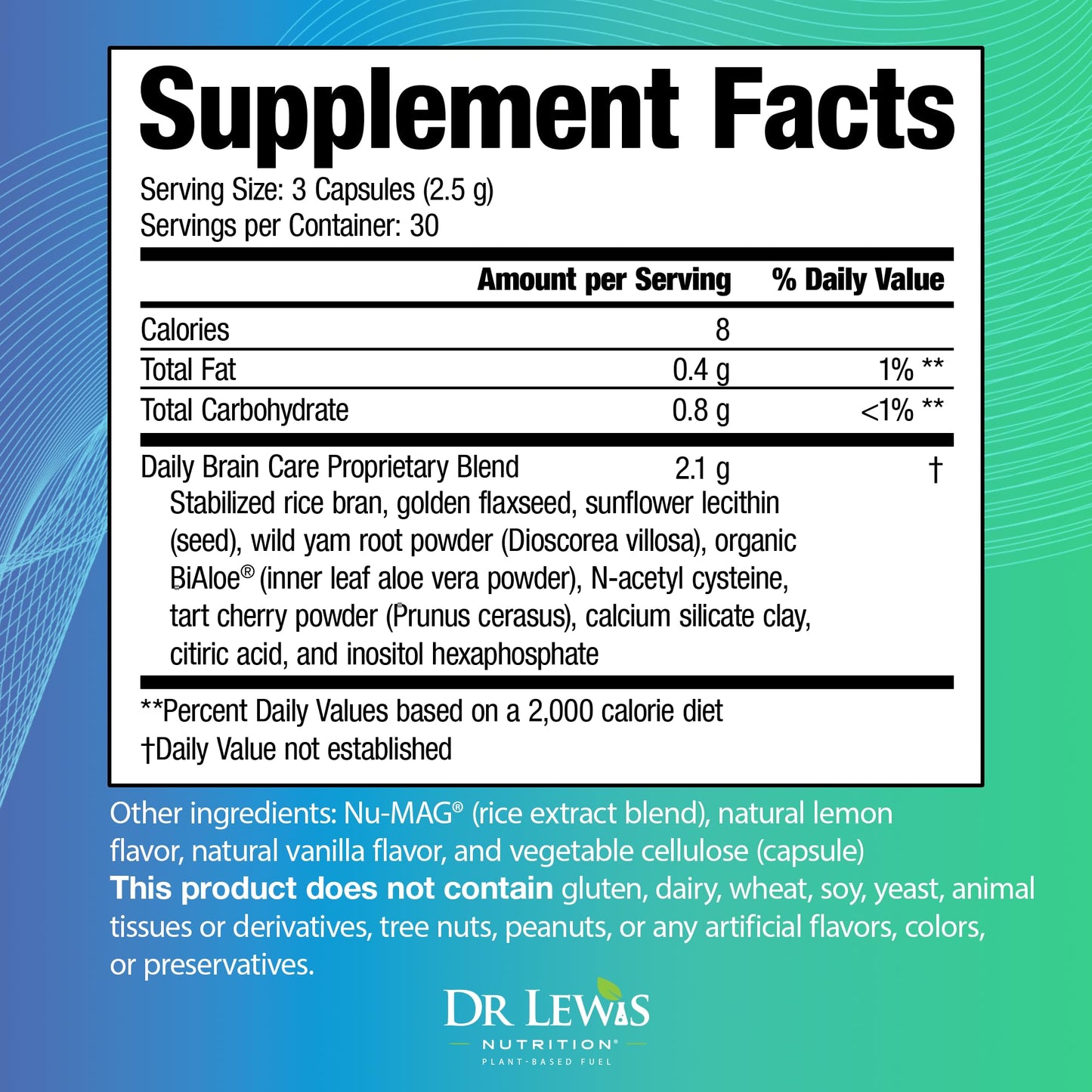 Dr Lewis Nutrition Daily Brain Care 90 Capsules