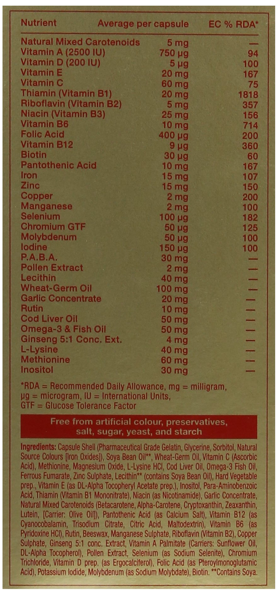 Vitabiotics Omega-H3 Multivitamin Mineral Capsules, 30 Capsules