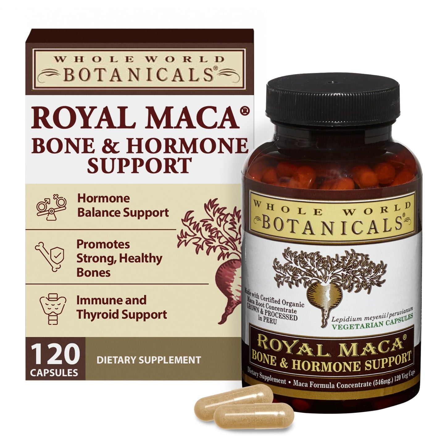 Whole World Botanicals Royal Maca Bone Support Capsules 90 Count