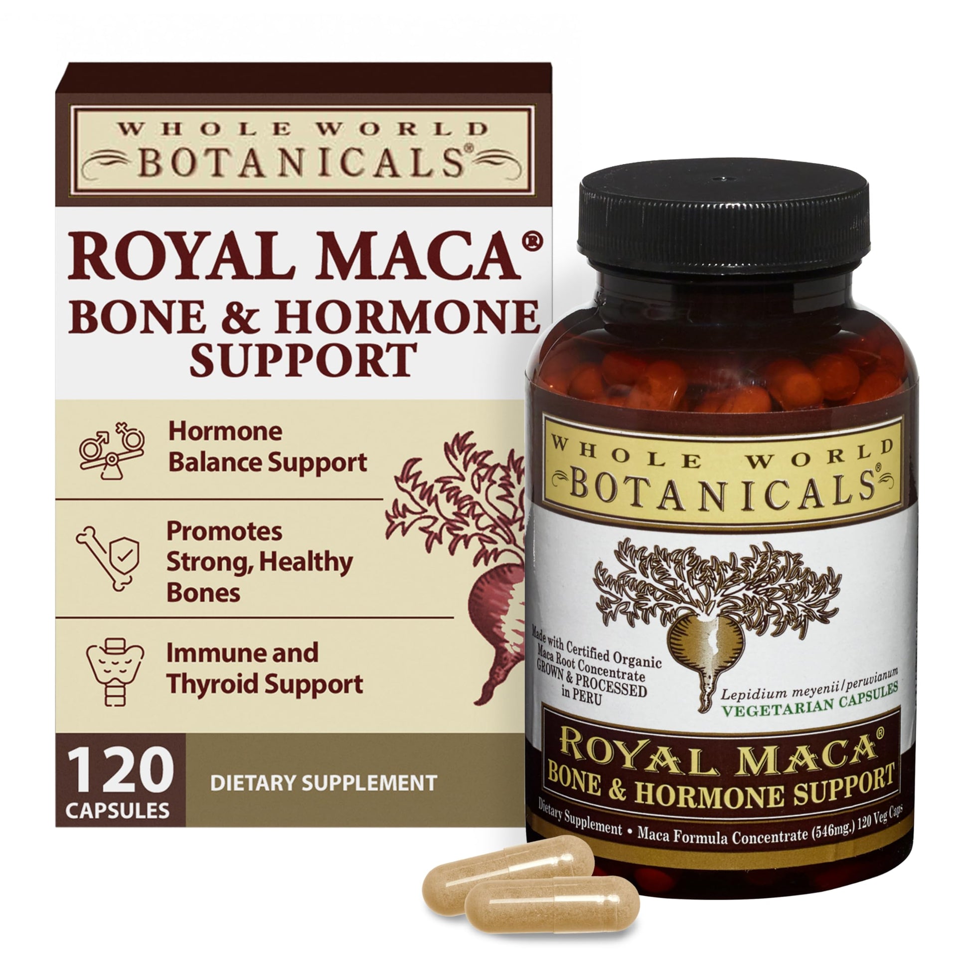Whole World Botanicals Royal Maca Bone Support Capsules 90 Count
