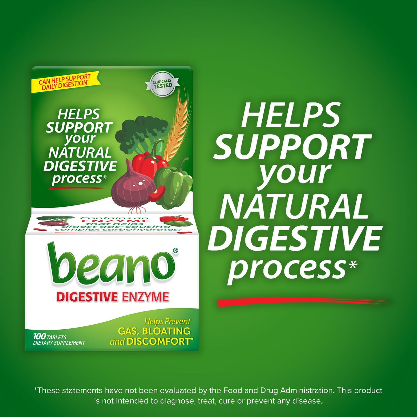 Beano Digestive Enzyme Tablet, 180 Tablets