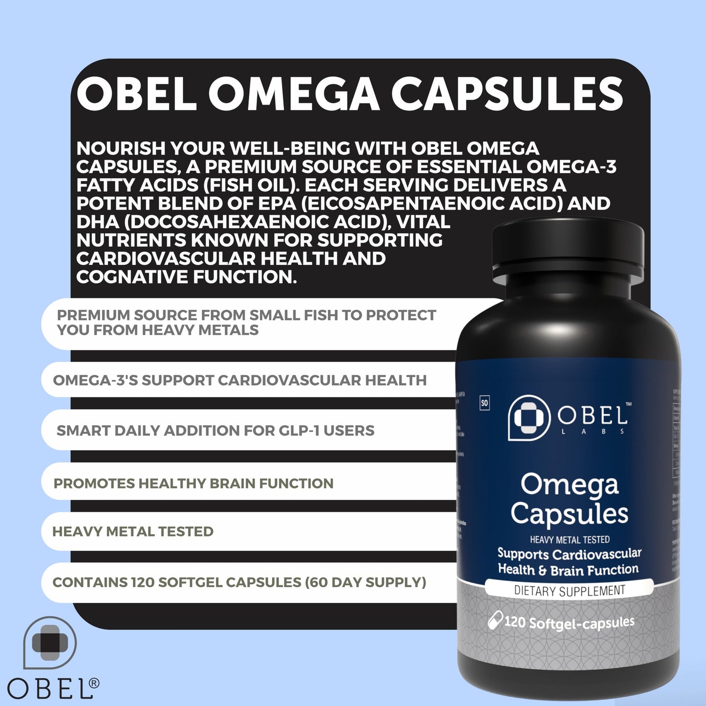 obel Purified Omega 3 120 Softgels