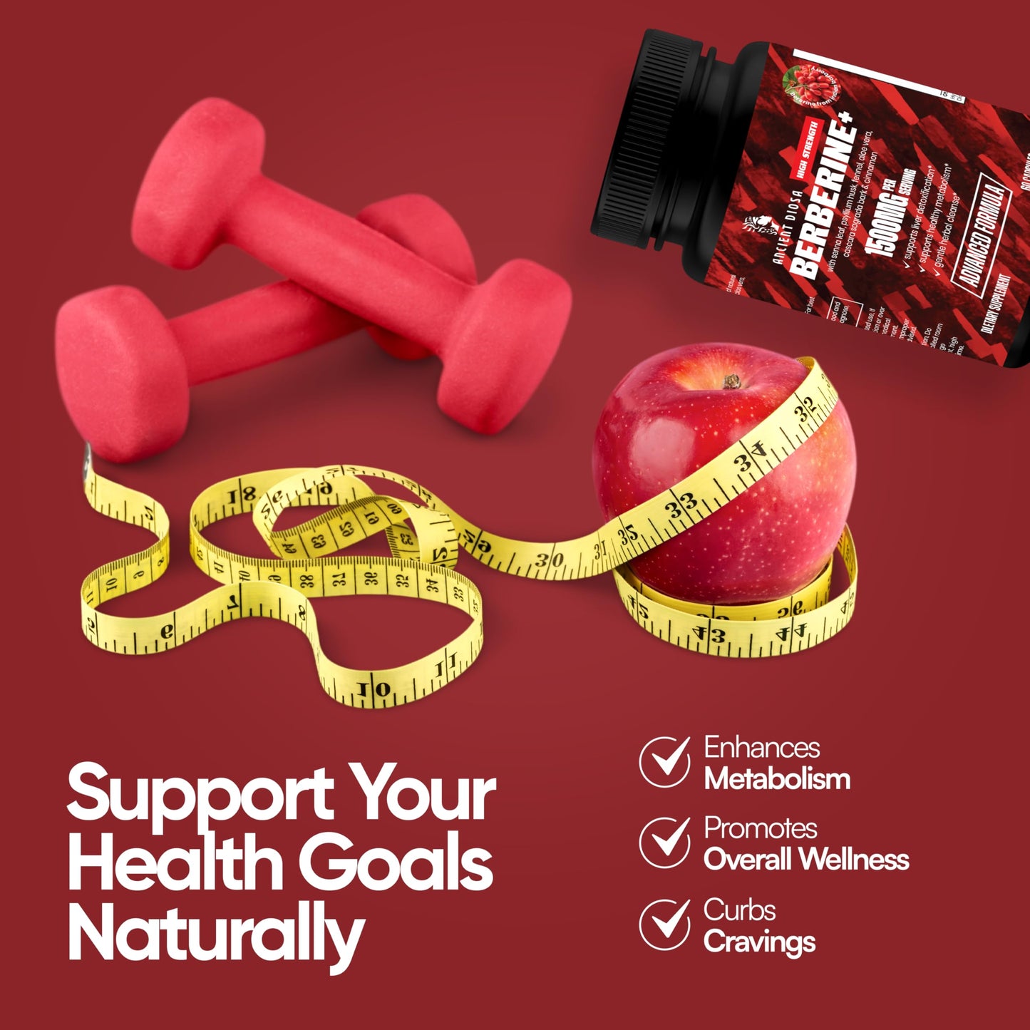 ANCIENT DIOSA Berberine Supplement Capsule, 60 Capsules