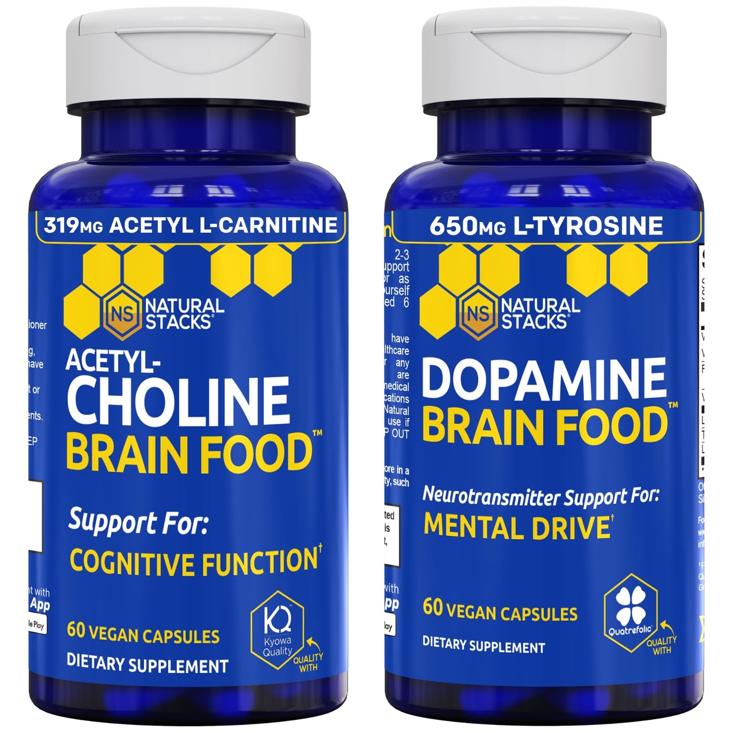 NATURAL STACKS Dopamine & Acetylcholine Brain Food Bundle 60 Capsules