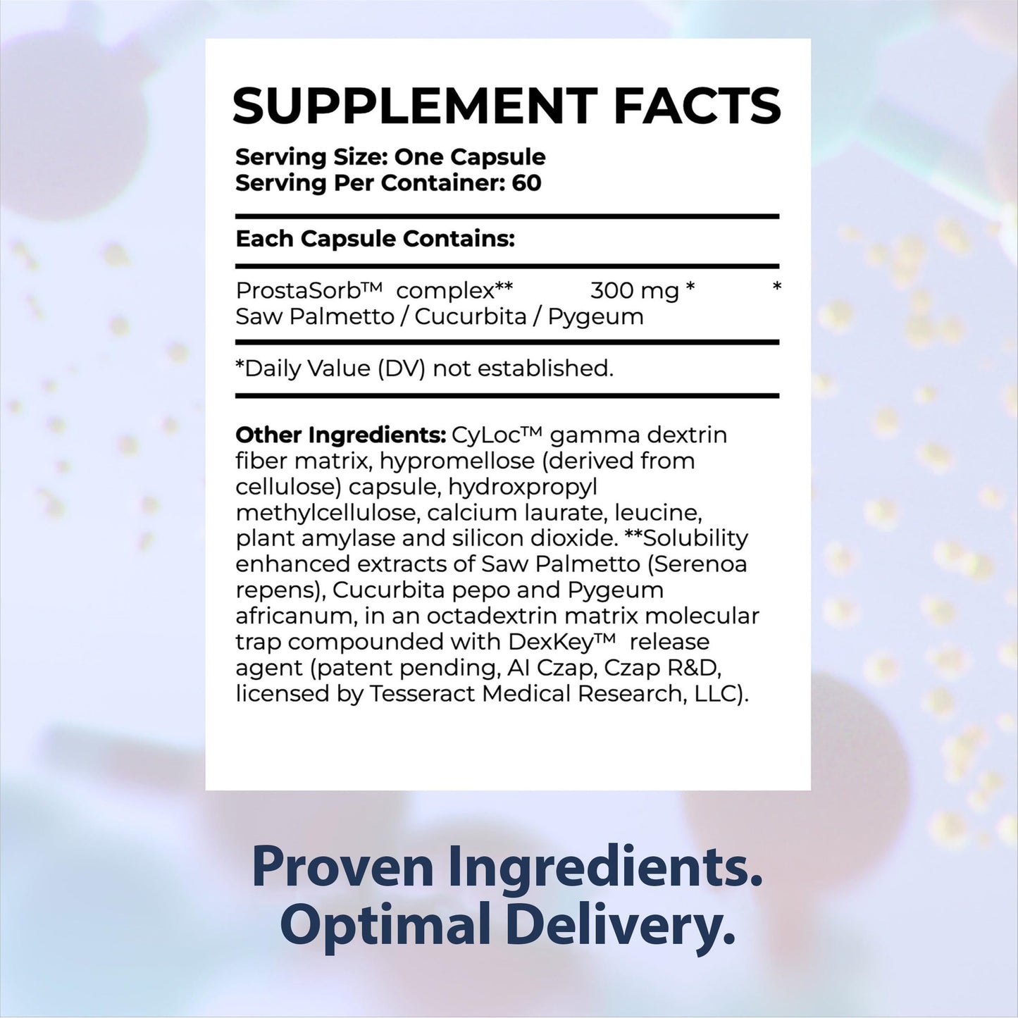Tesseract Medical Research ProstaSorb Capsule, 60 Vegetarian Capsules