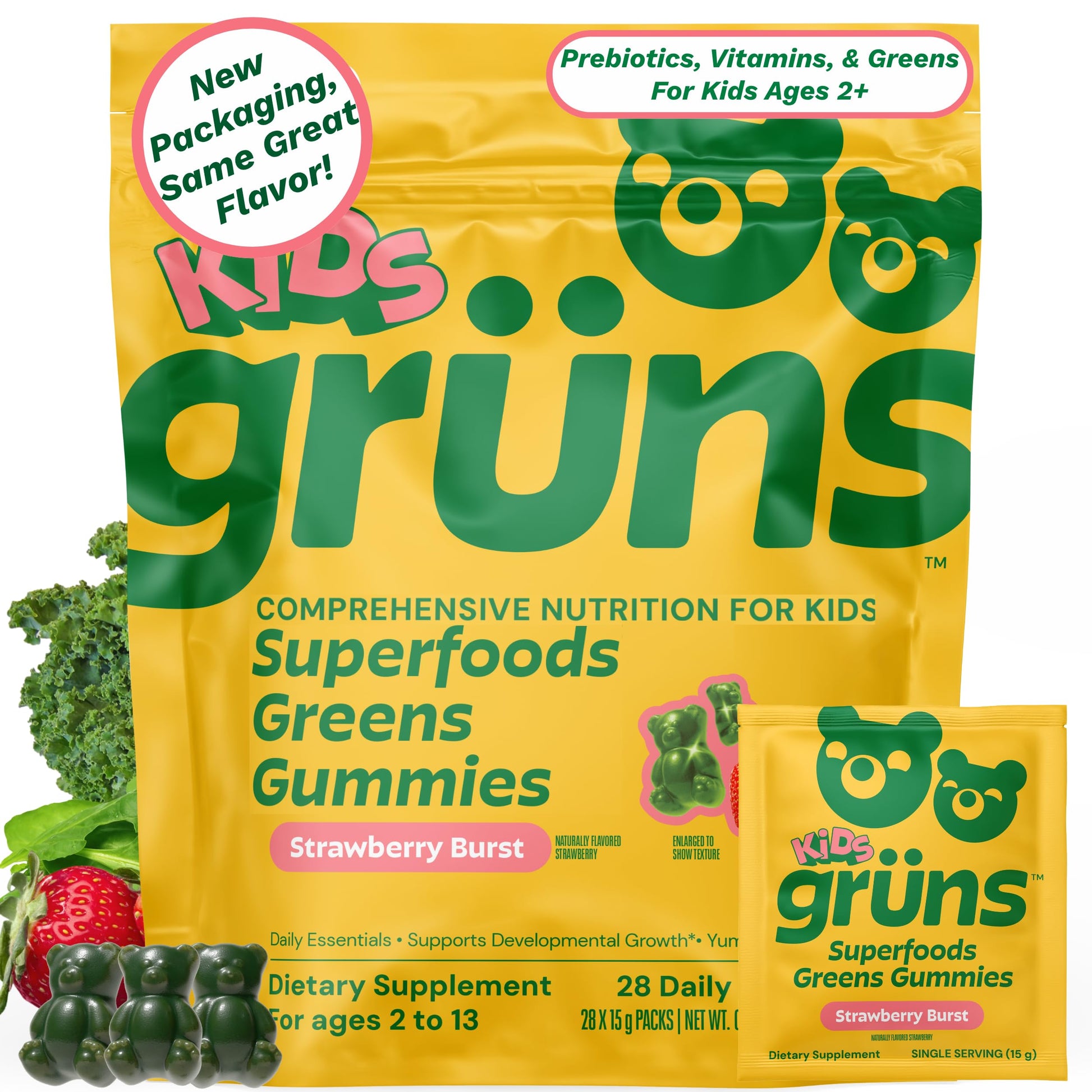 Grüns Multivitamin for Kids Super Greens Gummies, 168 Gummies
